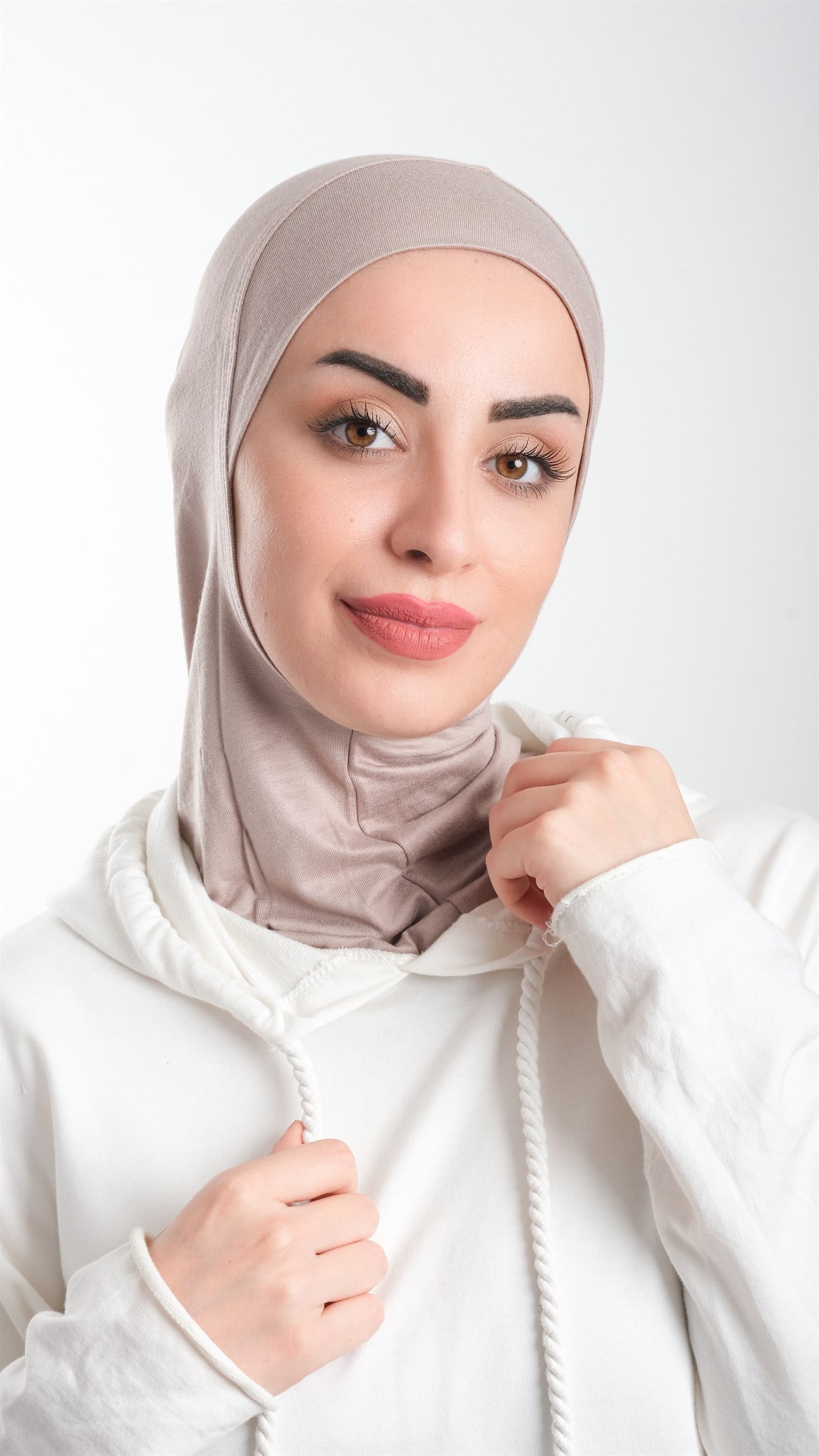 Vizon Pratik Hazır Geçmeli Tesettür Bone Sandy Kumaş Lüks Hijab 2115_10