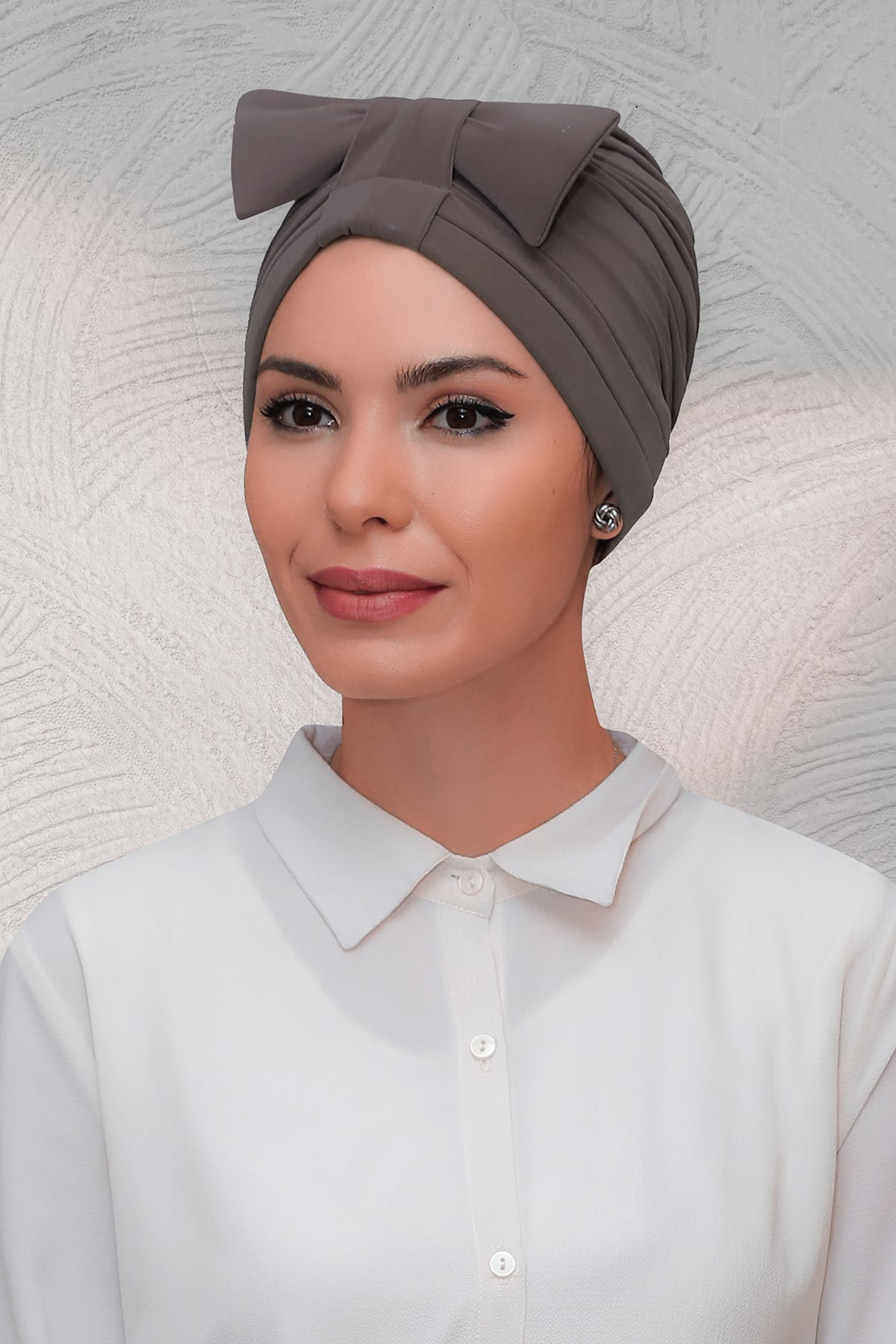 Vizon Pratik Hazır Geçmeli Tesettür Bone Sandy Kumaş Fiyonklu Büzgülü - Hürrem 7010
