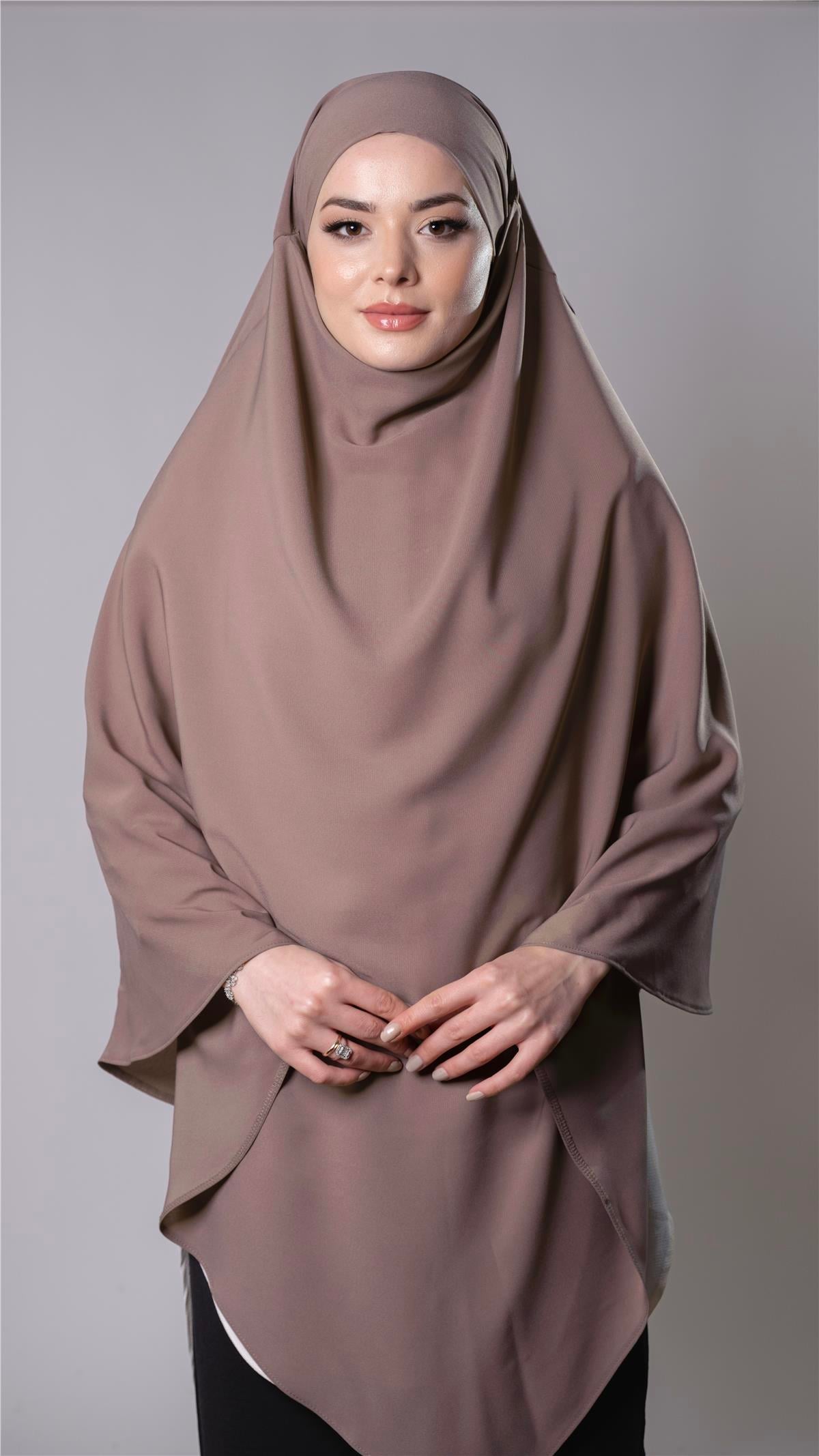 Vizon Pratik Hazır Geçmeli Tesettür Eşarp Medine İpeği Kumaş Arkadan Bağlamalı Sufle Hijab - Hürrem Bone 2301_10
