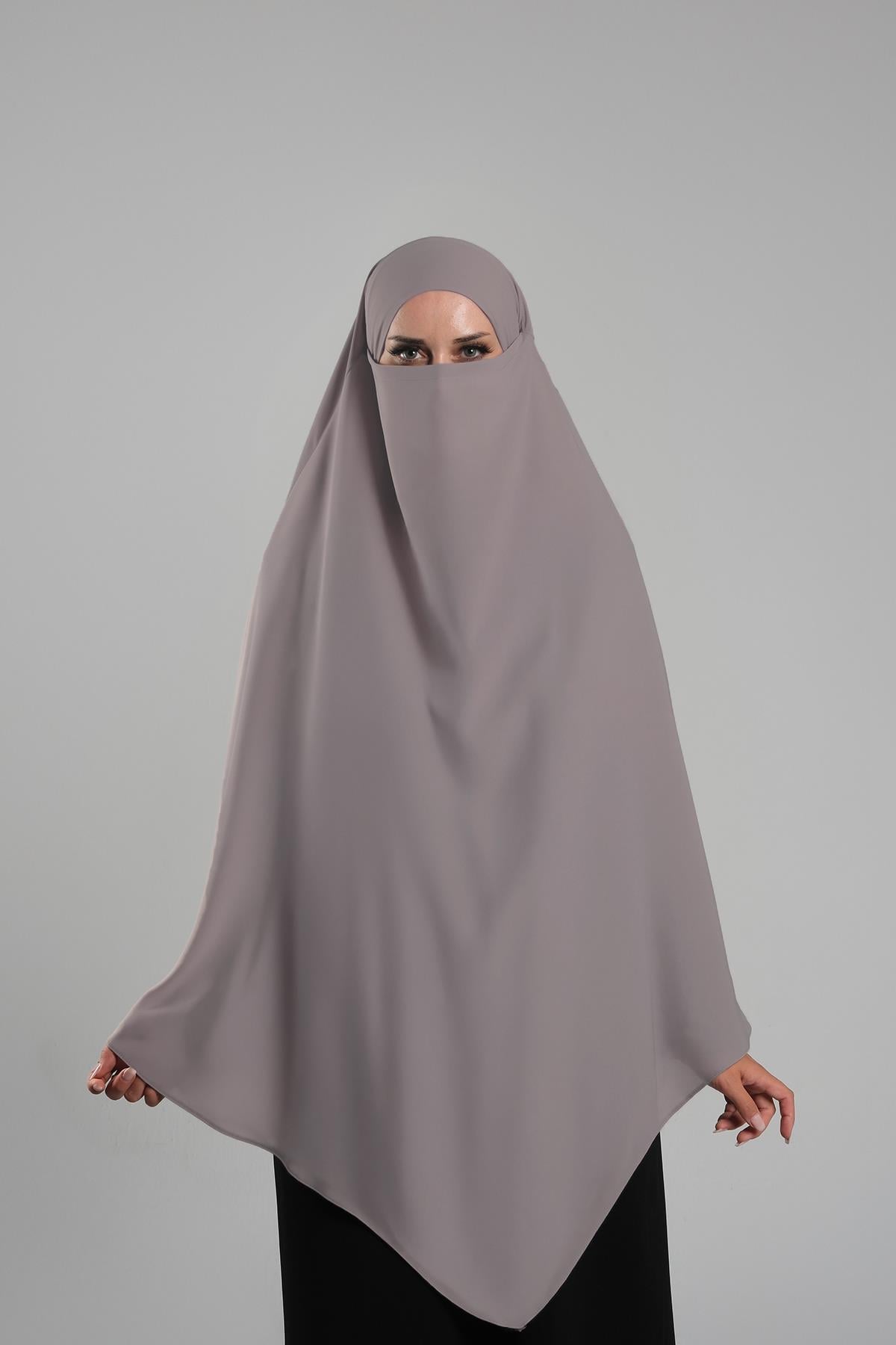 Vizon Pratik Hazır Geçmeli Tesettür Eşarp Krep Bağcıklı Sufle Hijab - Hürrem Bone 2313_10