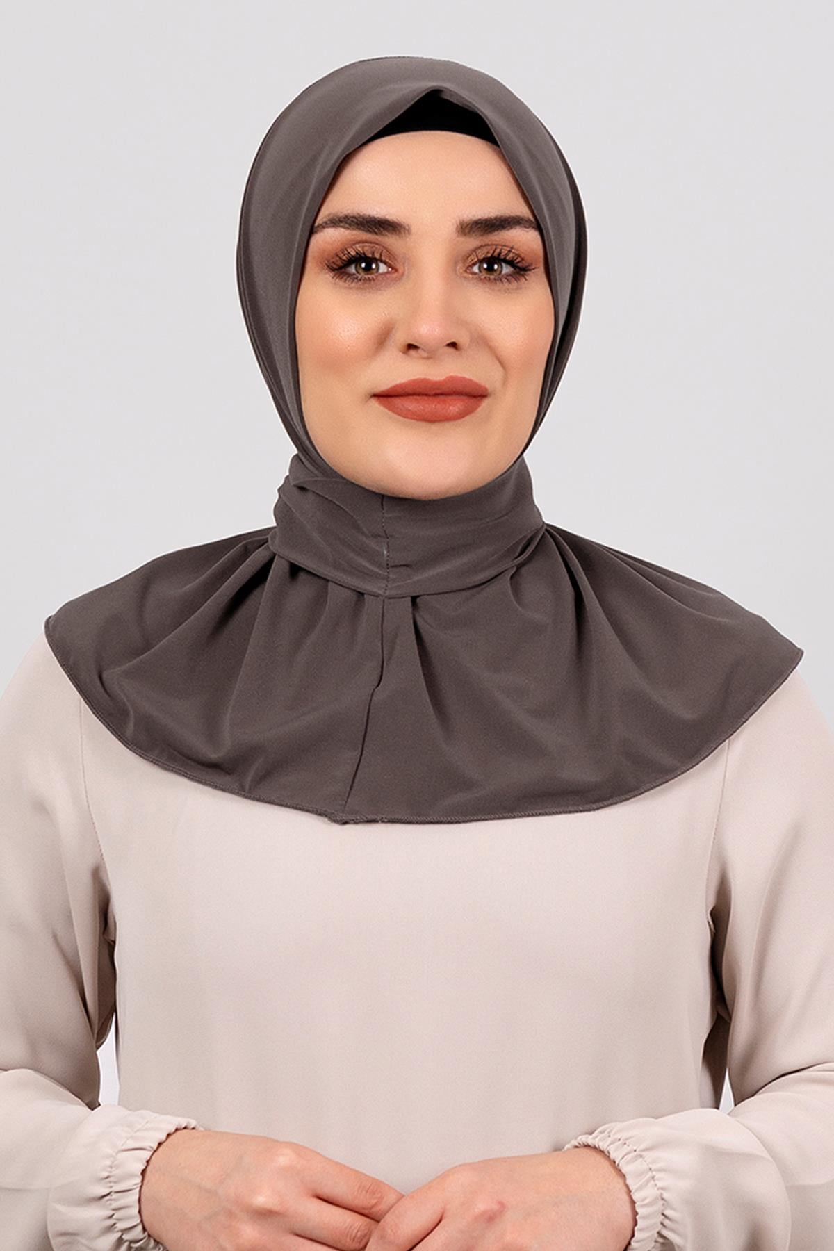 Vizon Pratik Hazır Geçmeli Tesettür Eşarp Sandy Kumaş Arkadan Çıtçıtlı - Hürrem Bone 2101_10