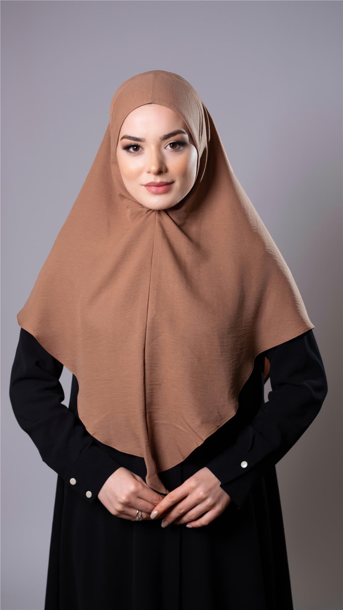 Yavru Ağzı Pratik Hazır Geçmeli Tesettür Eşarp Pamuk Caz Kumaş Düz Hijab - Hürrem Bone 2306_35