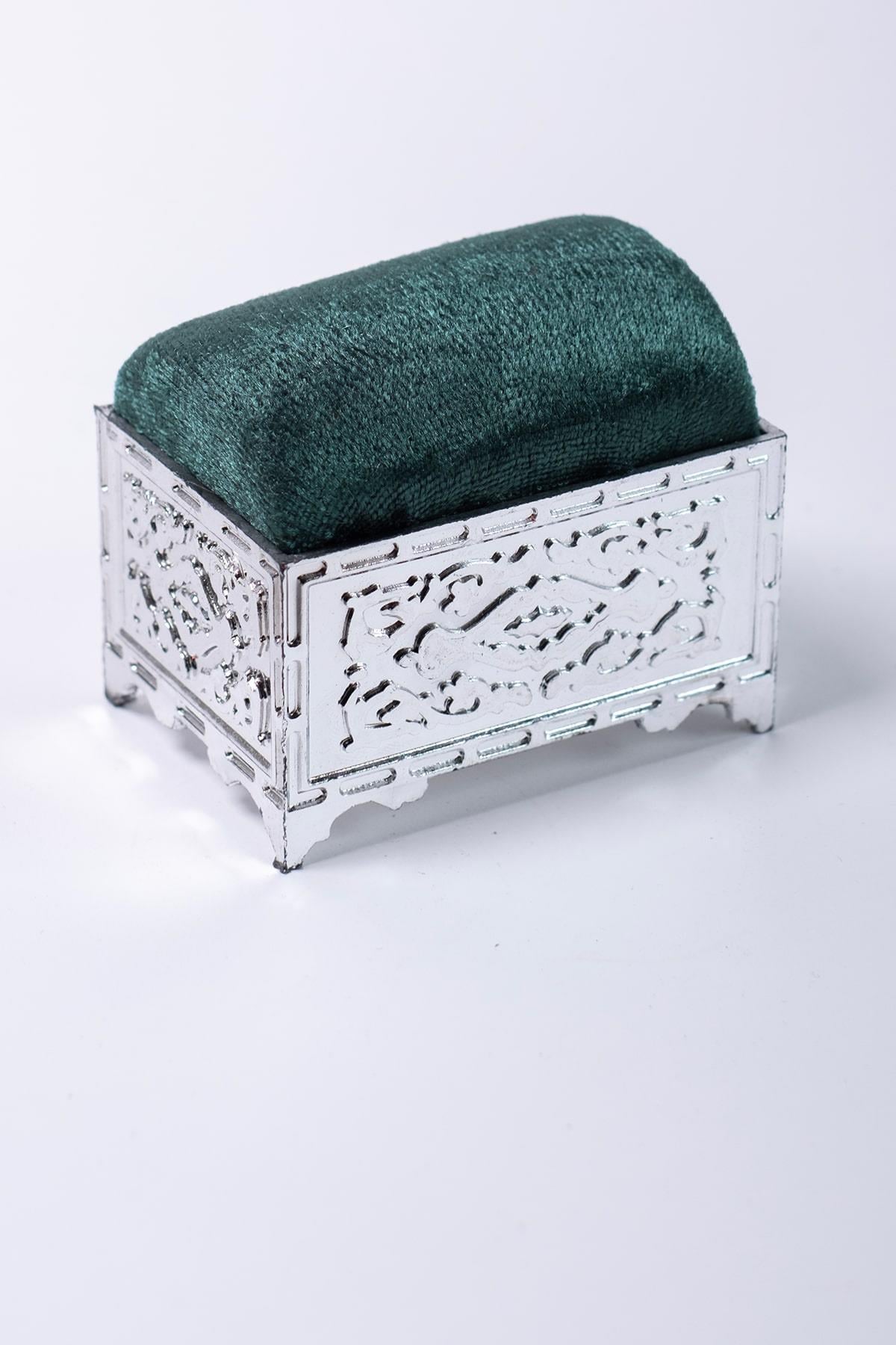 Zümrüt Eşarp Şal İğnedanlık Kadife Gümüş Sandık - Hürrem Bone 5006_37