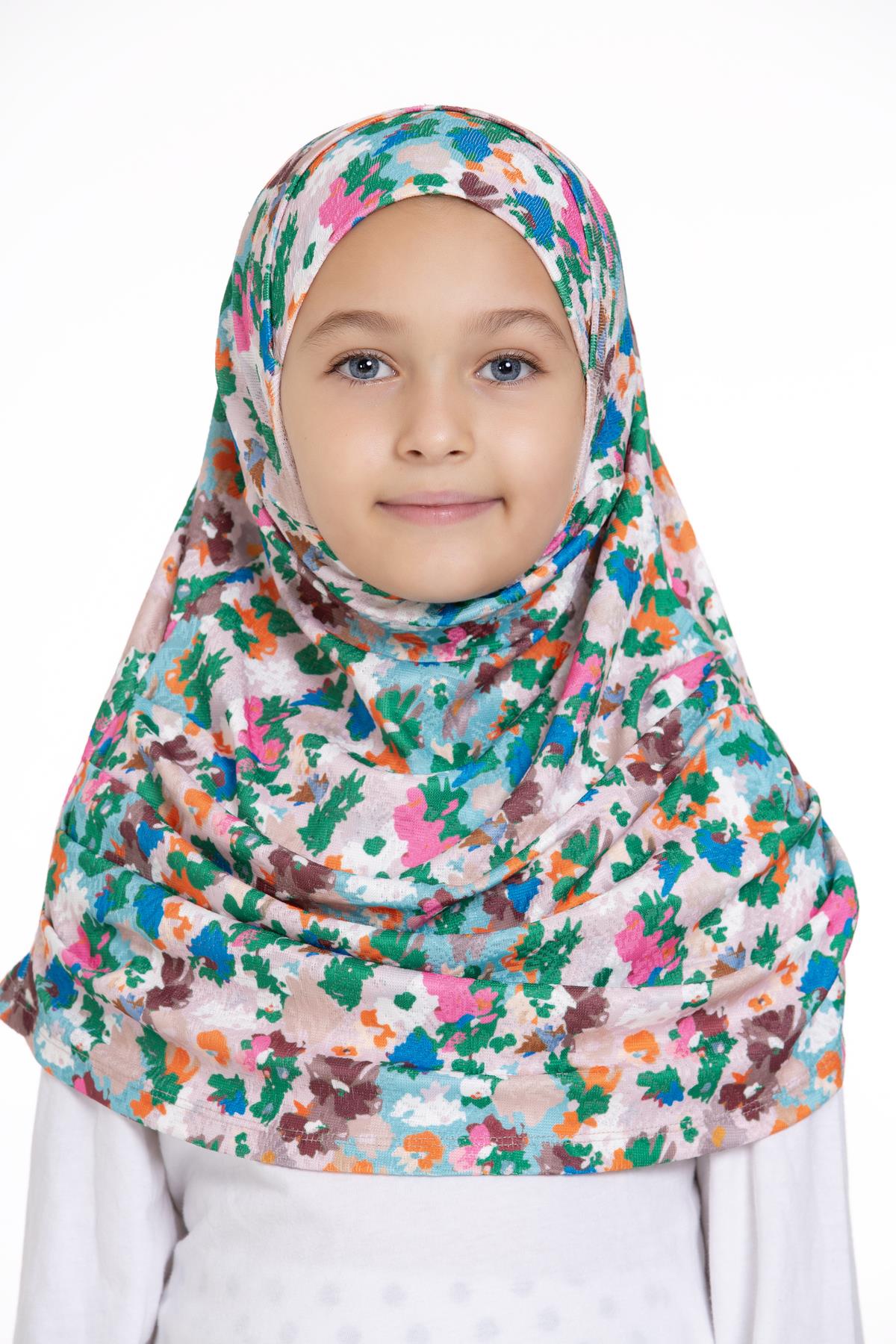 Zümrüt Pratik Hazır Geçmeli Genç Tesettür Bone Jakar Desenli Pileli Kendinden Boneli - Hürrem Bone 2407_37