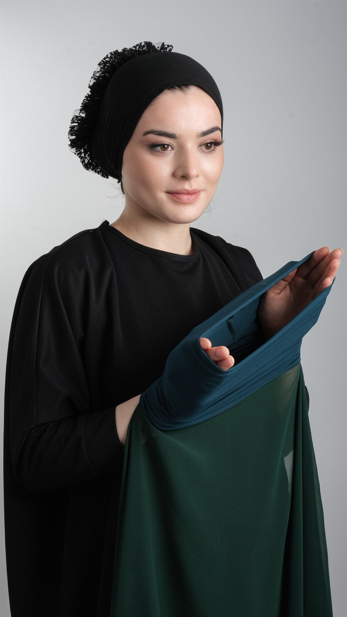 Zümrüt Pratik Hazır Geçmeli Şal Şifon Boru Boneli - Hürrem Bone 3001_37