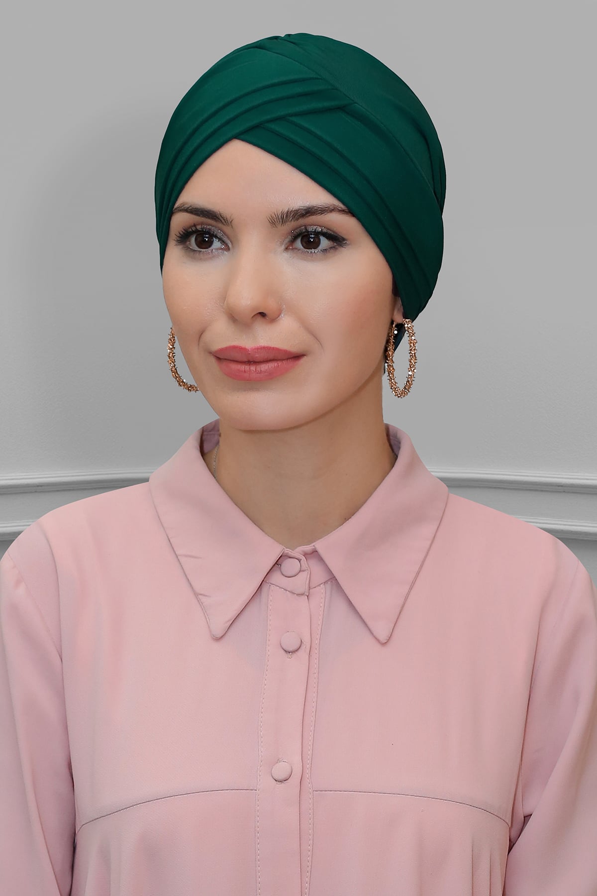 Zümrüt Pratik Hazır Geçmeli Tesettür Bone Sandy Kumaş Üç Çapraz - Hürrem 1803