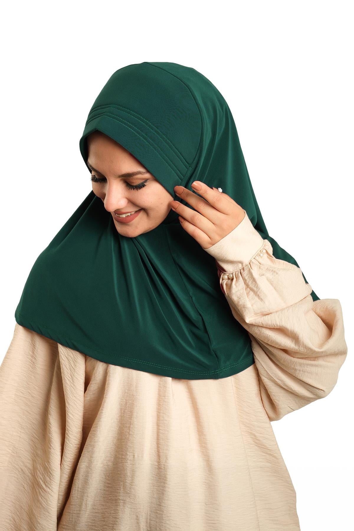Zümrüt Pratik Hazır Geçmeli Tesettür Eşarp Sandy Kumaş Sade - Hürrem Bone 1600_37