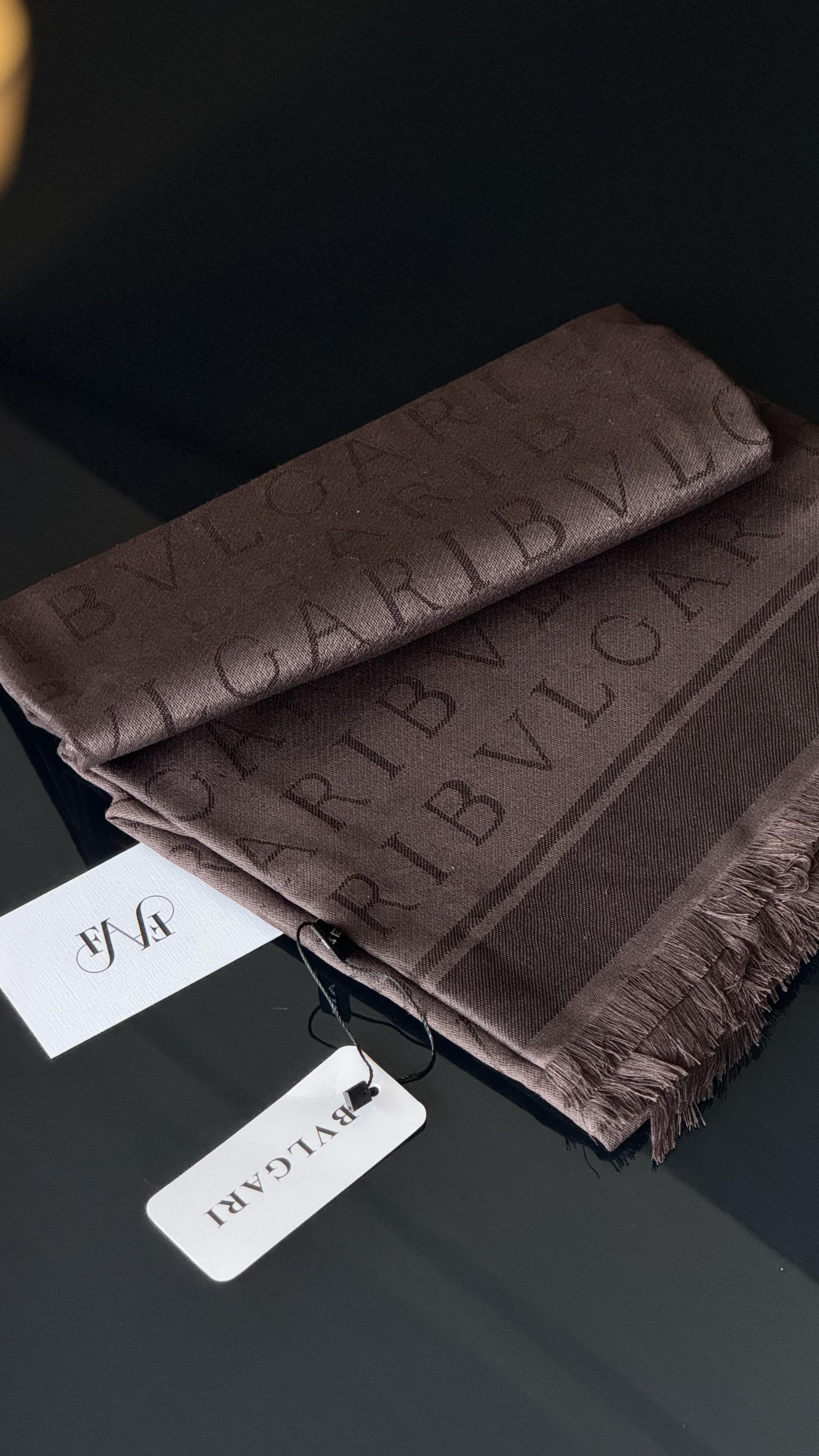 ACI KAHVE ÇİFT YÖNLÜ KAŞMİR / YÜN ŞAL