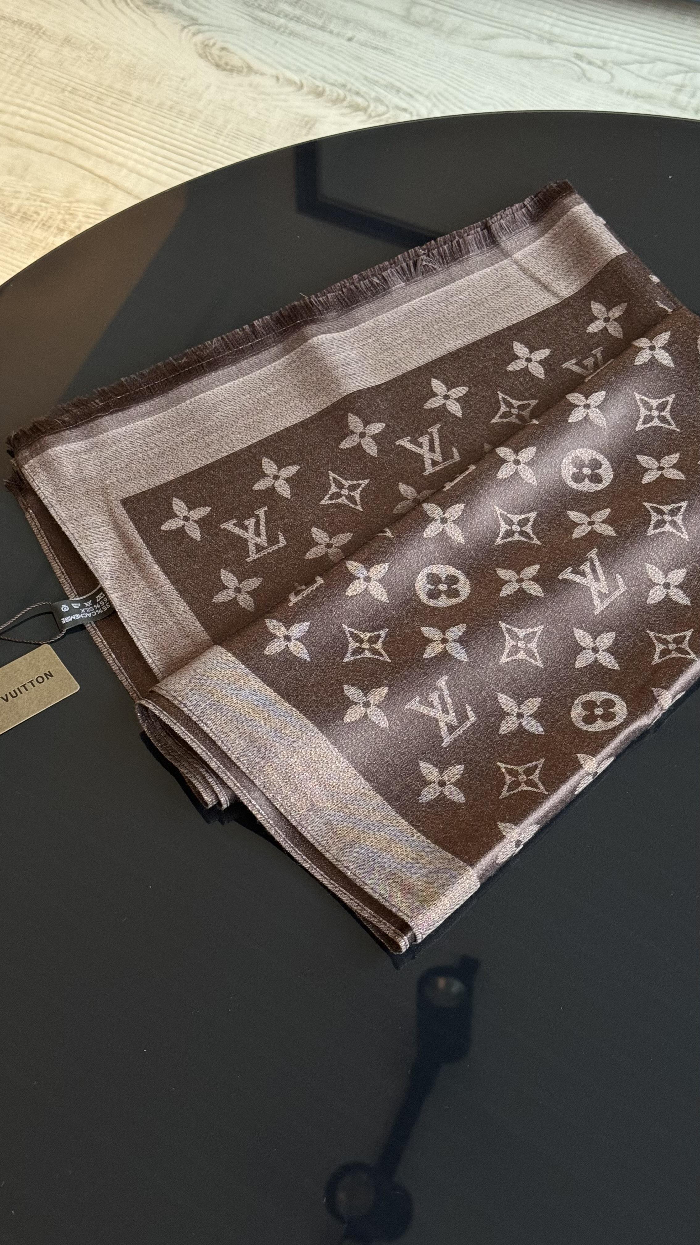 ACI KAHVE SİMLİ İPEK ŞAL