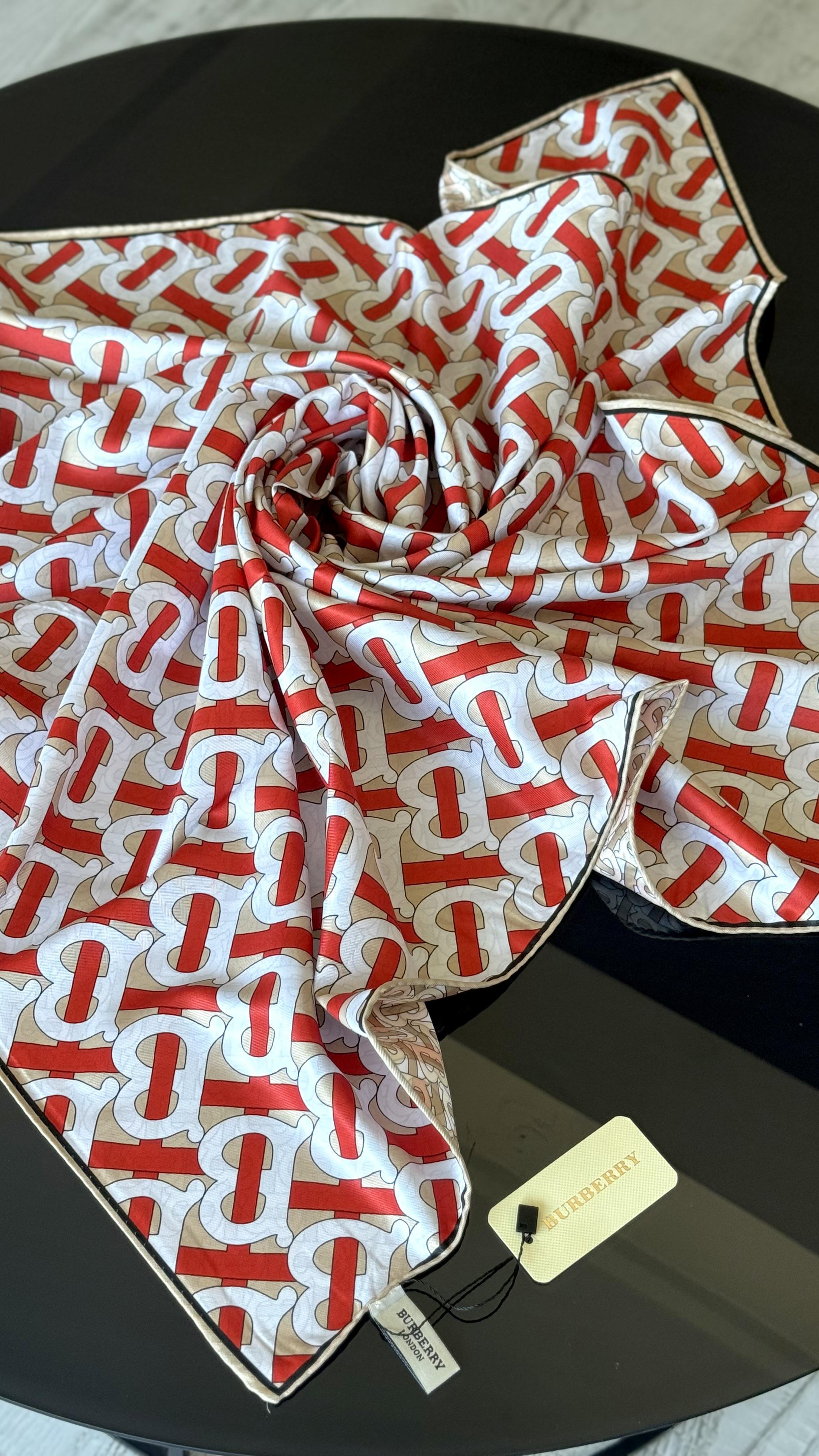 B DESEN KIRMIZI  / ÇİFT YÖNLÜ TWİL EŞARP