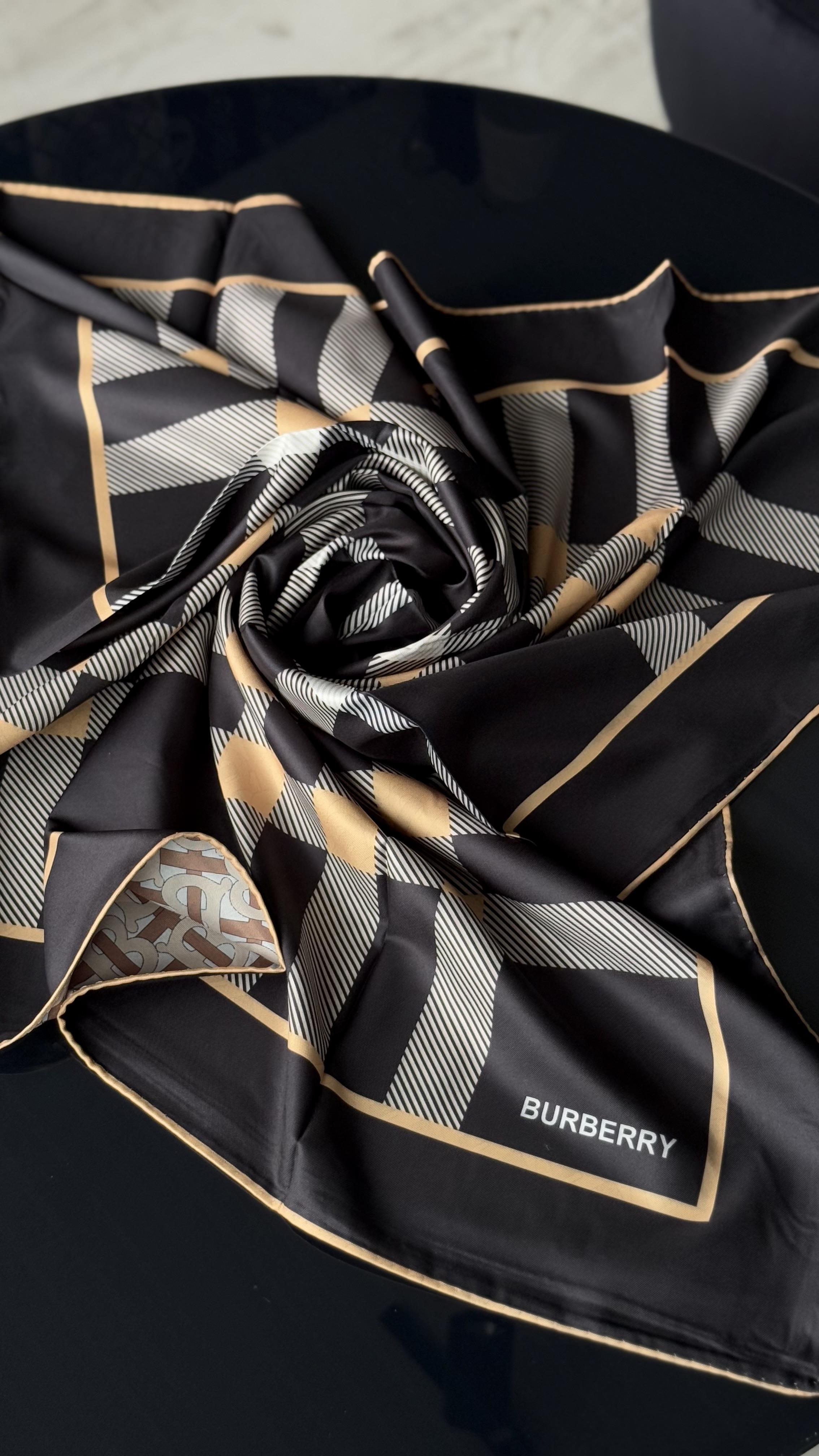 B DESEN SİYAH / ÇİFT YÖNLÜ TWİL EŞARP