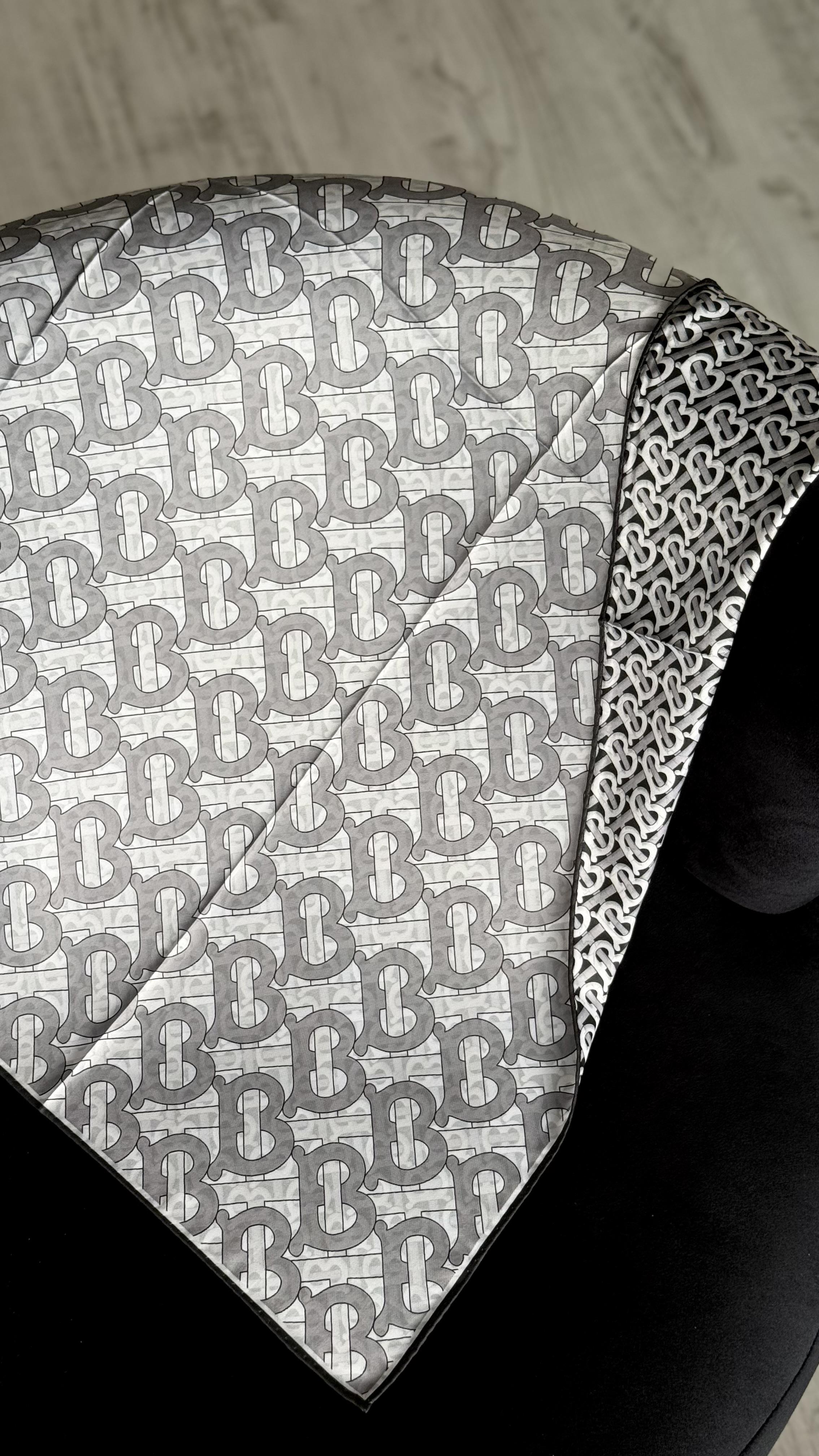 B DESEN SİYAH GRİ  / ÇİFT YÖNLÜ TWİL EŞARP