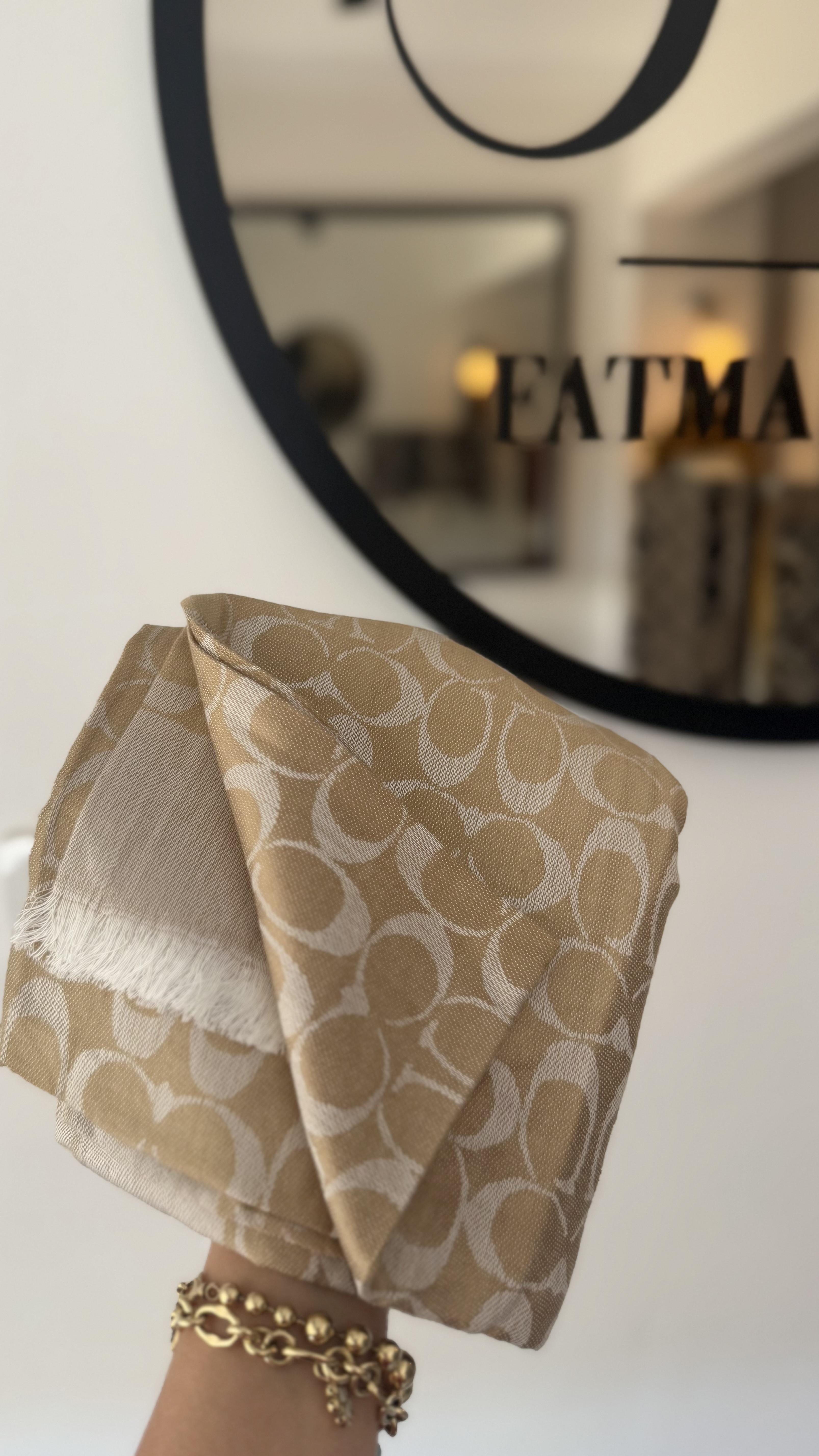 BEJ / GOLD COACH KAŞMİR İPEK ŞAL