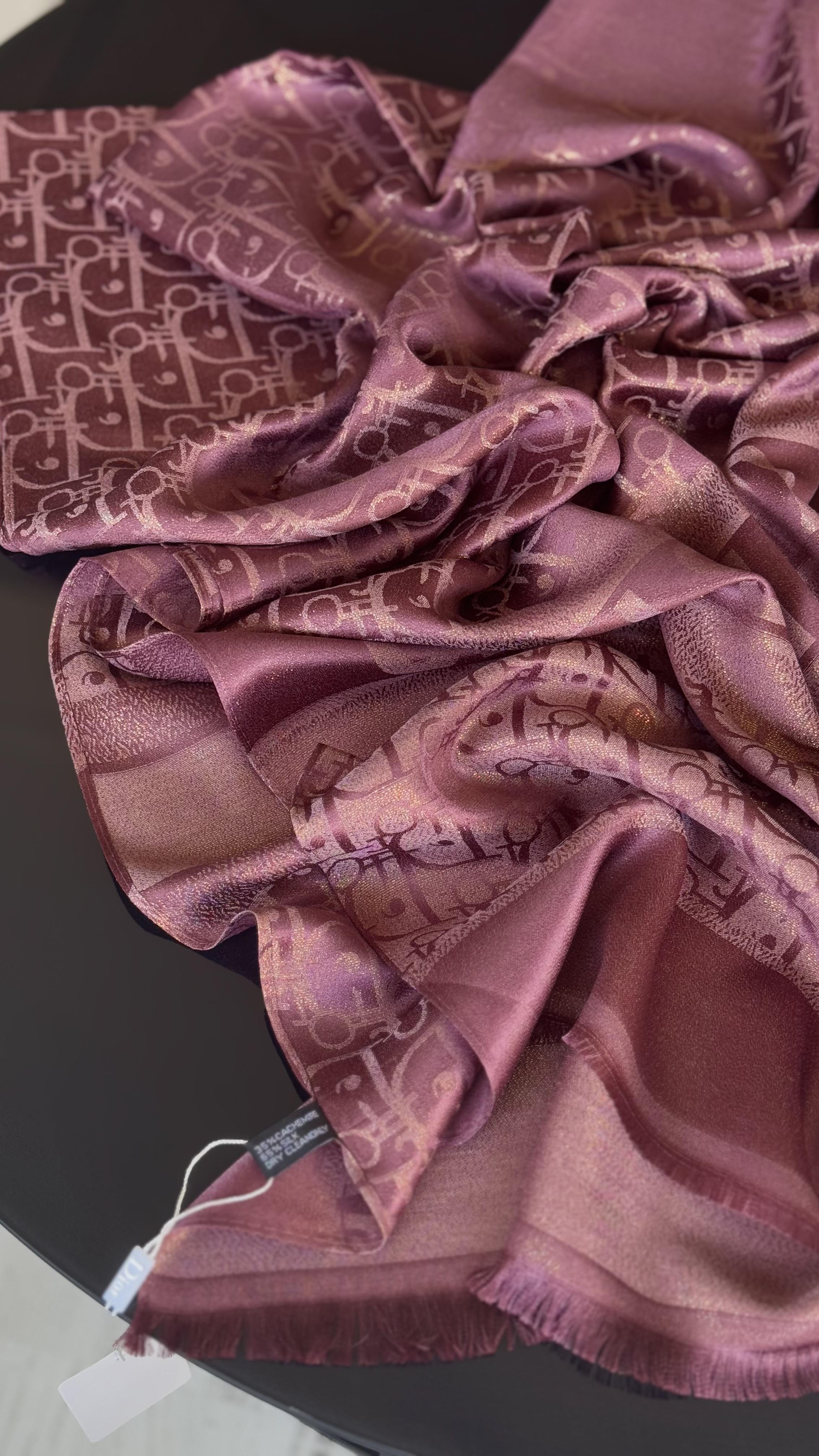 D KOYU GÜL KURUSU SİMLİ İPEK ŞAL