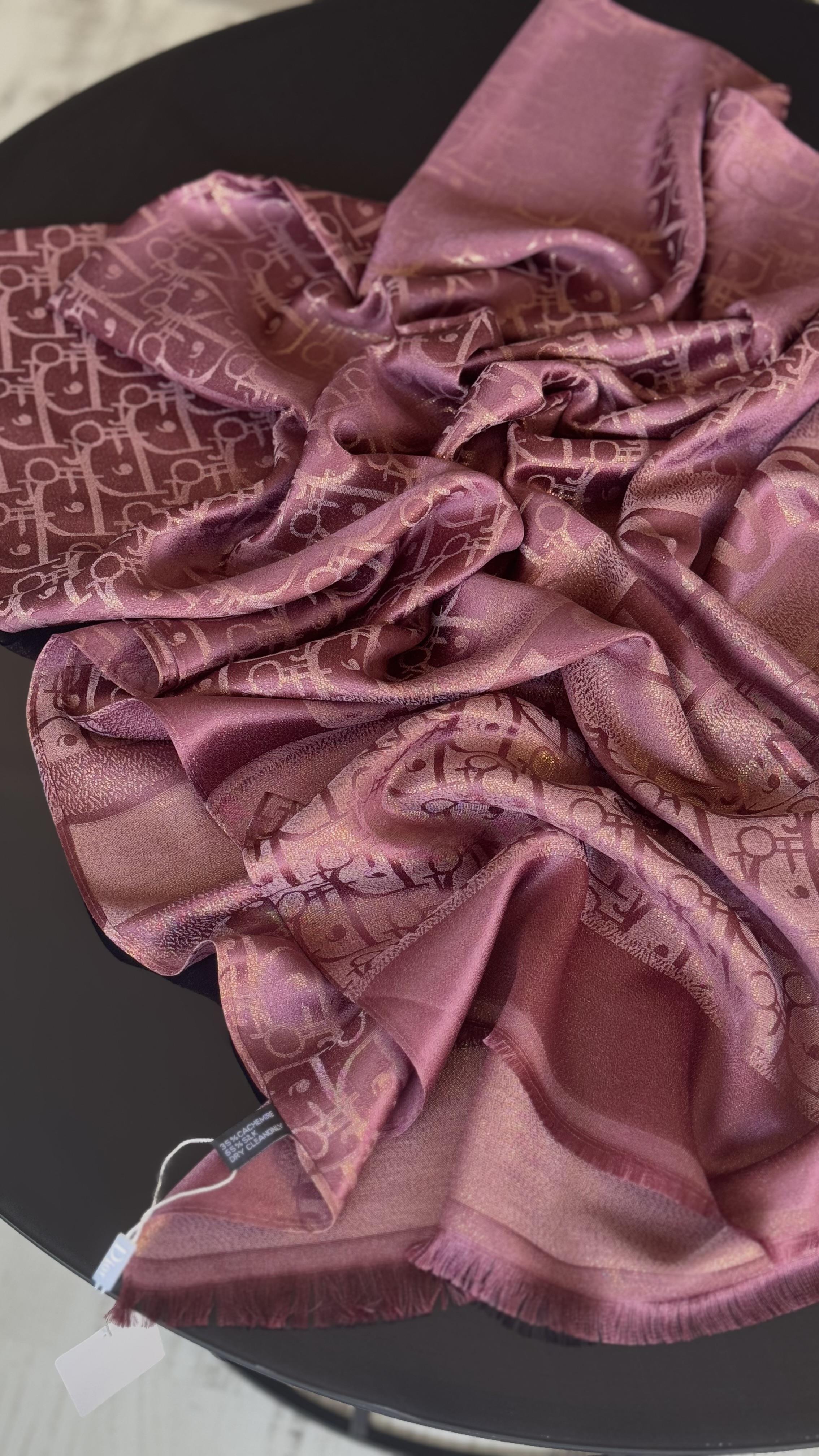 D KOYU GÜL KURUSU SİMLİ İPEK ŞAL