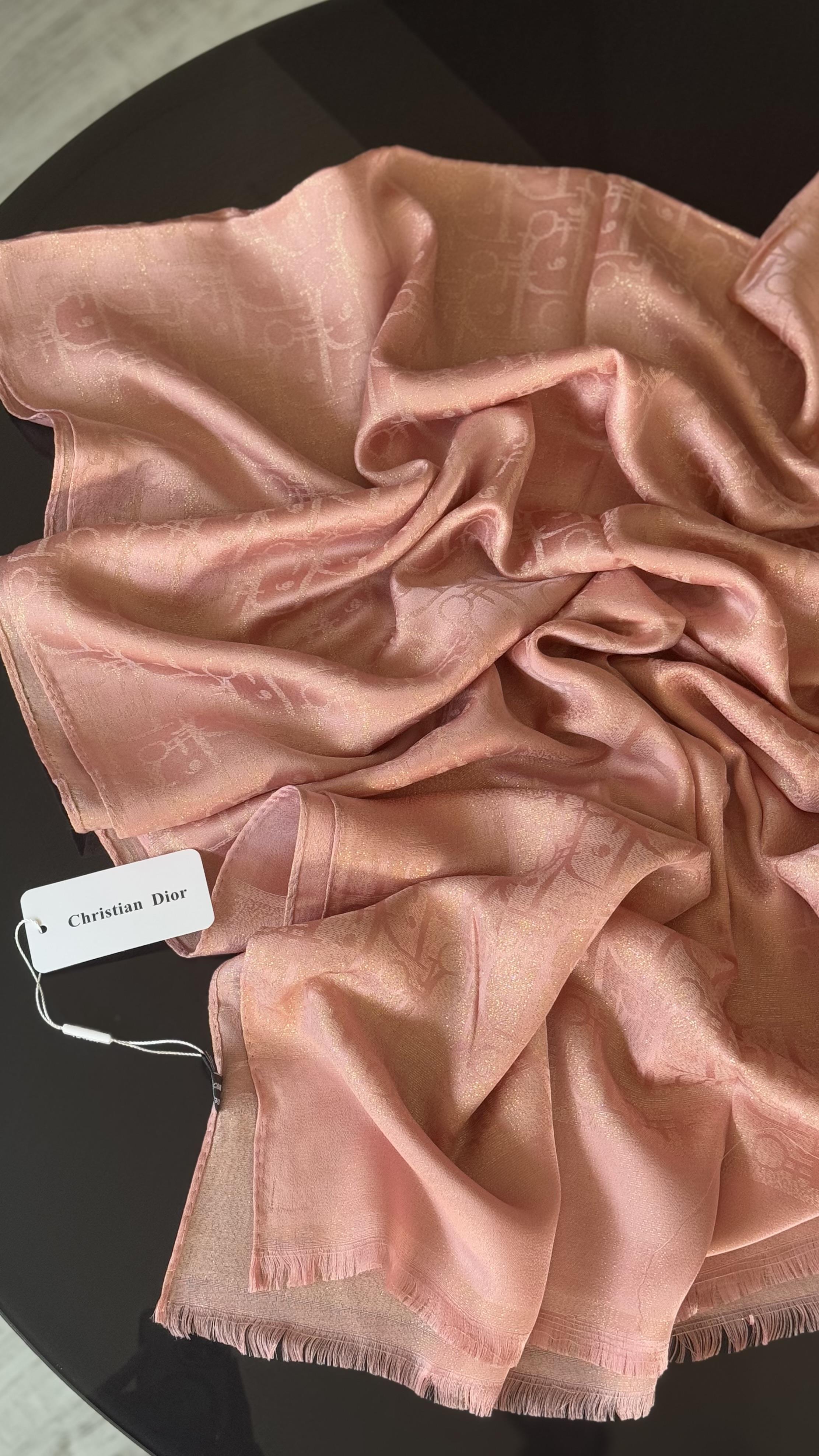 D PEMBE SİMLİ İPEK ŞAL