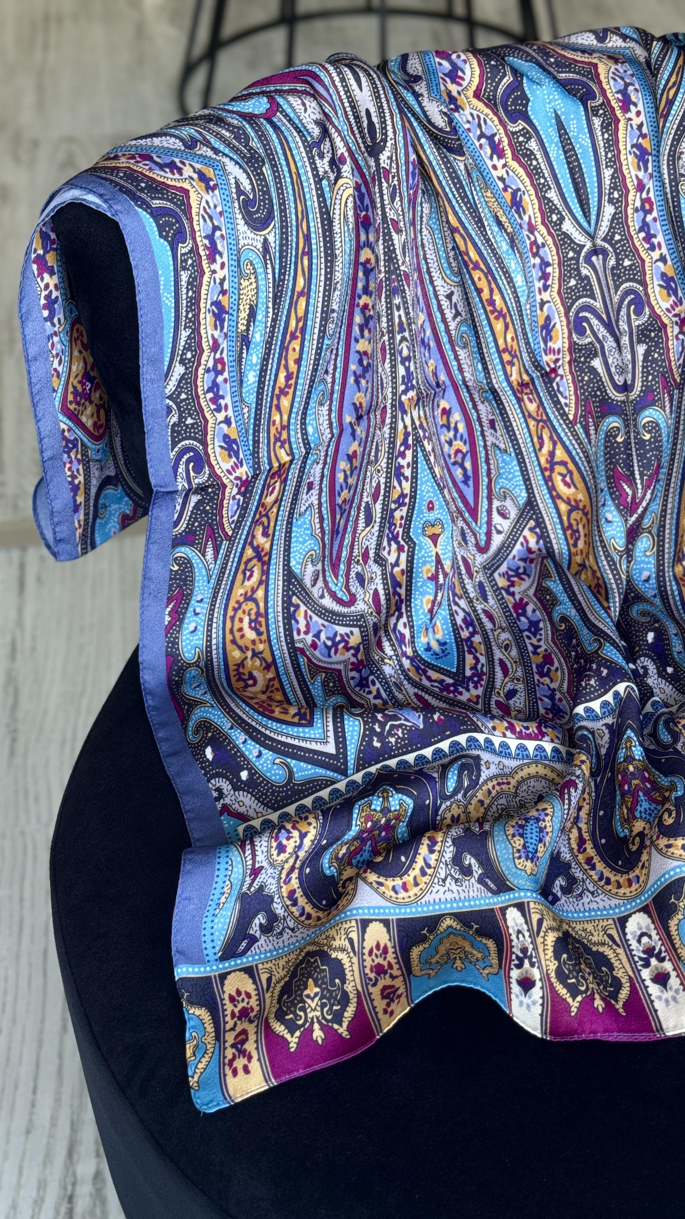 ETNİK İPEK PAMUK MOR / BEBE MAVİ  