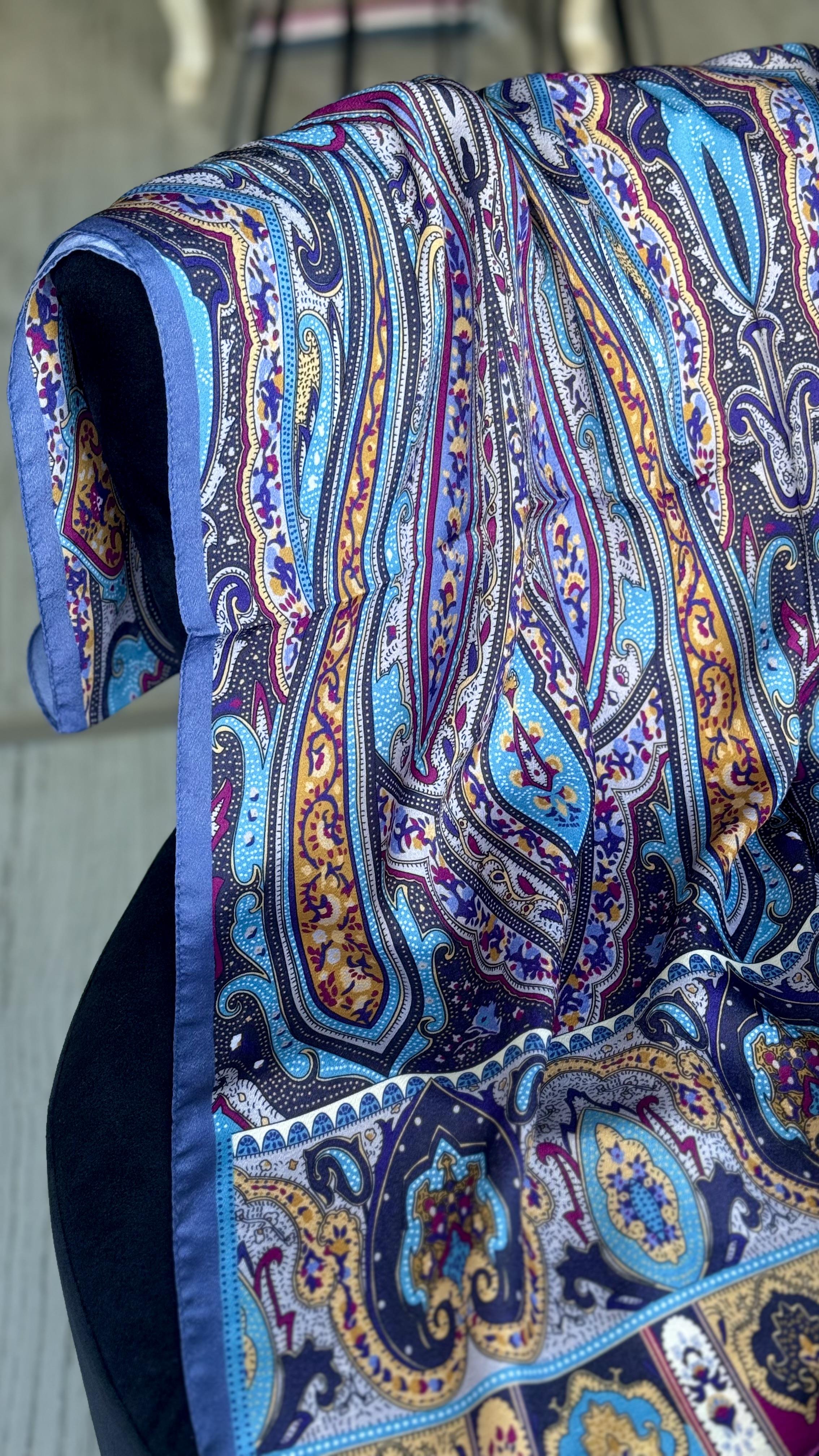 ETNİK İPEK PAMUK MOR / BEBE MAVİ  