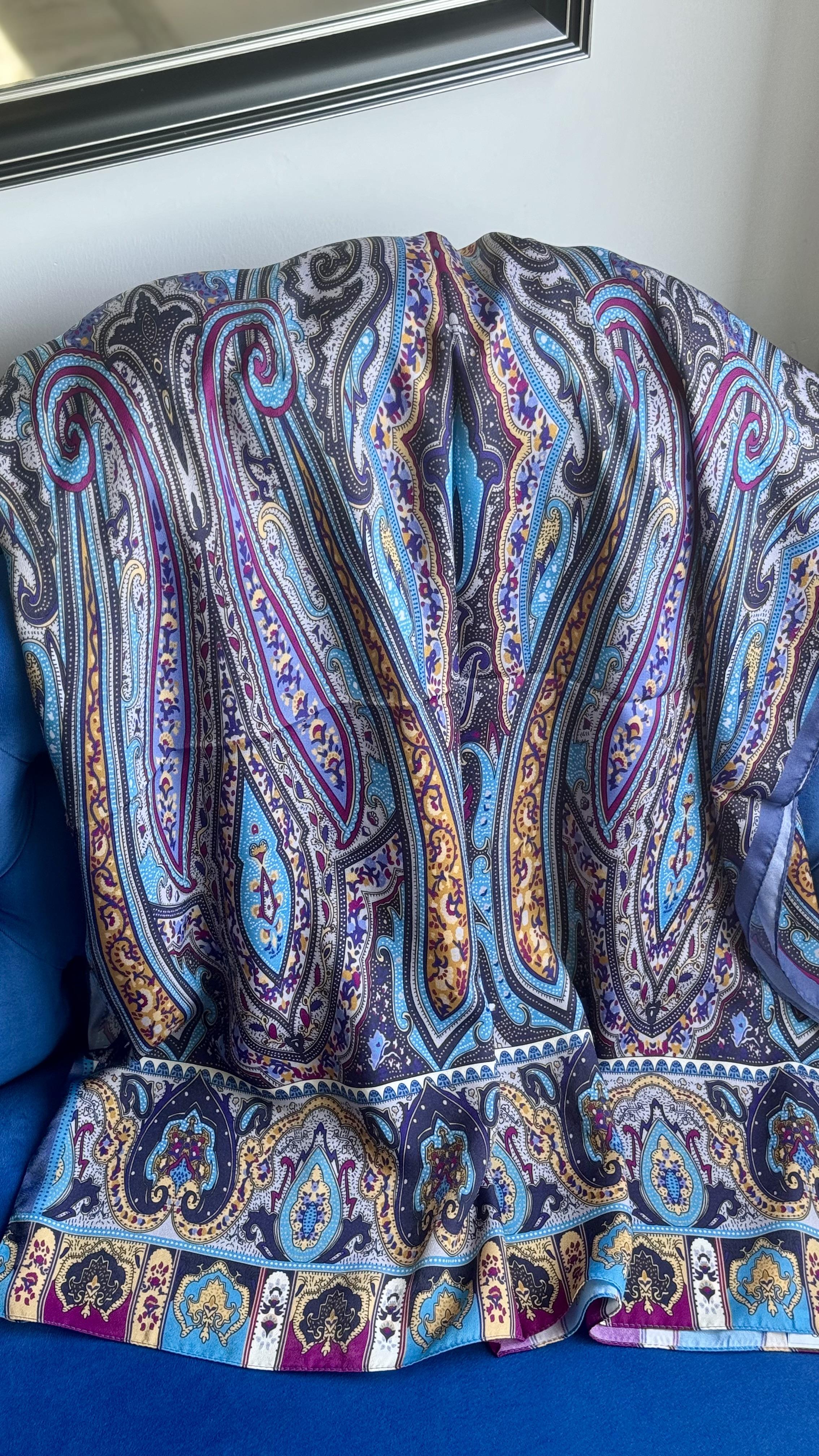 ETNİK İPEK PAMUK MOR / BEBE MAVİ  