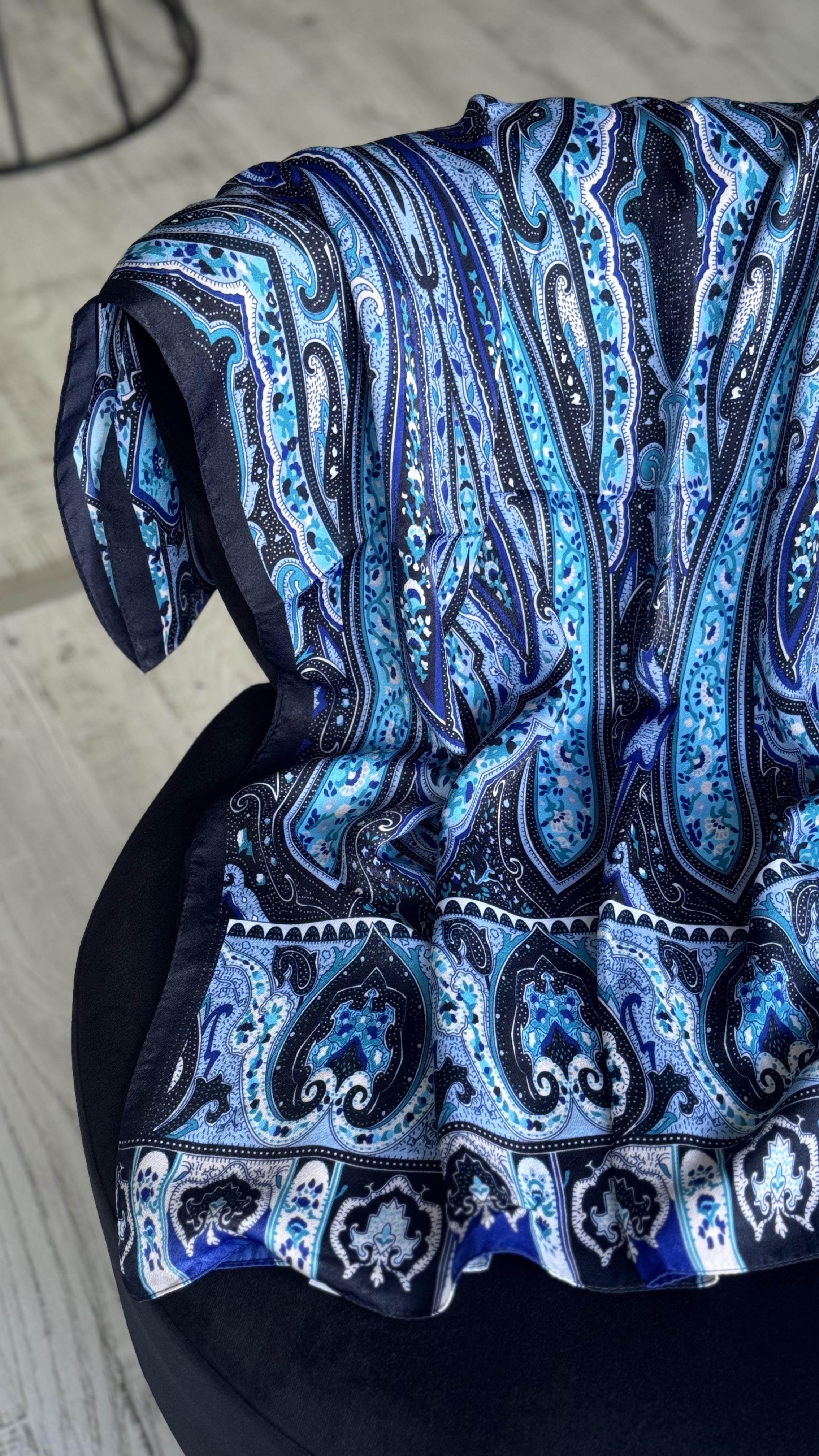 ETNİK İPEK PAMUK SAX MAVİ