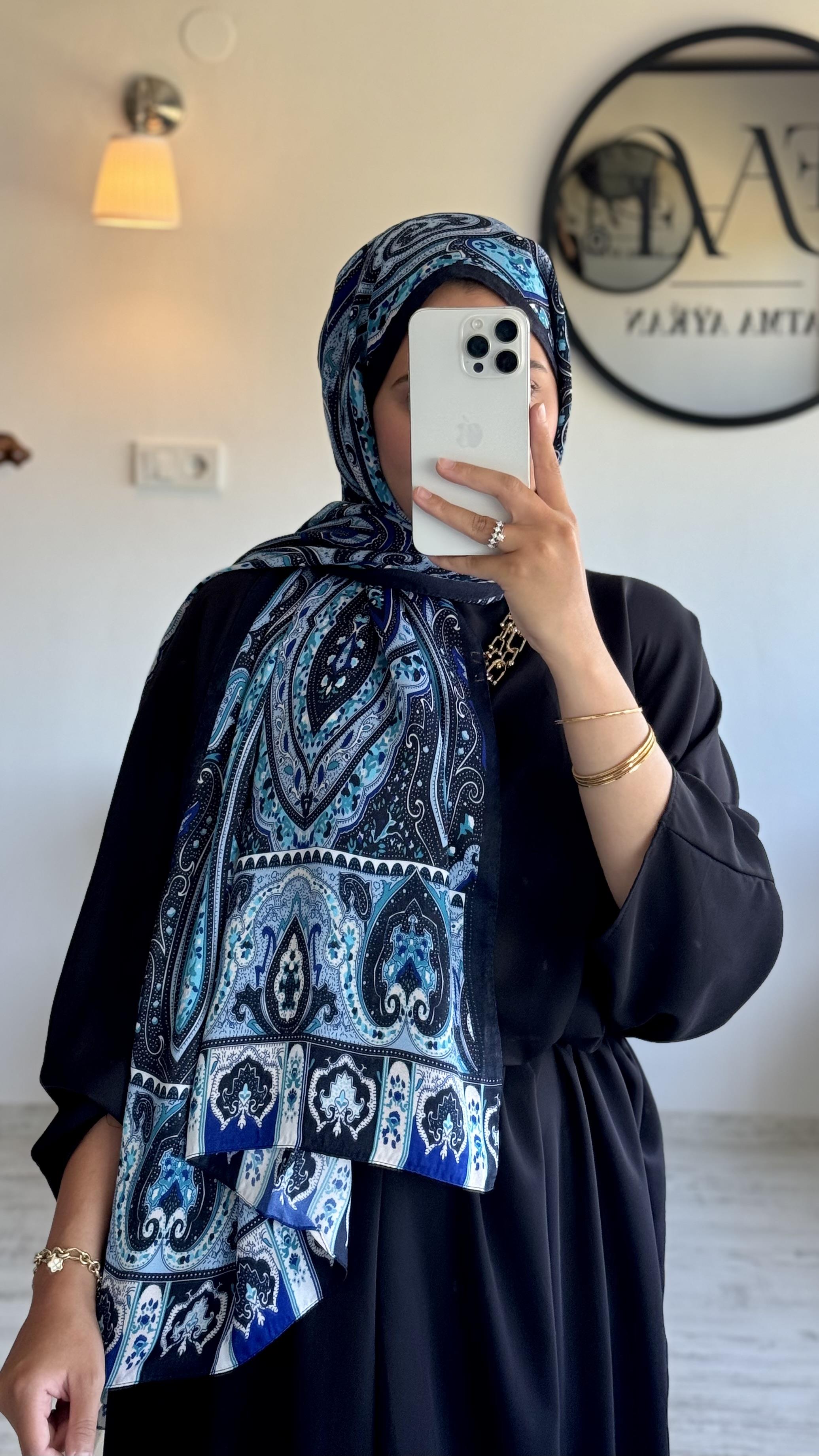 ETNİK İPEK PAMUK SAX MAVİ