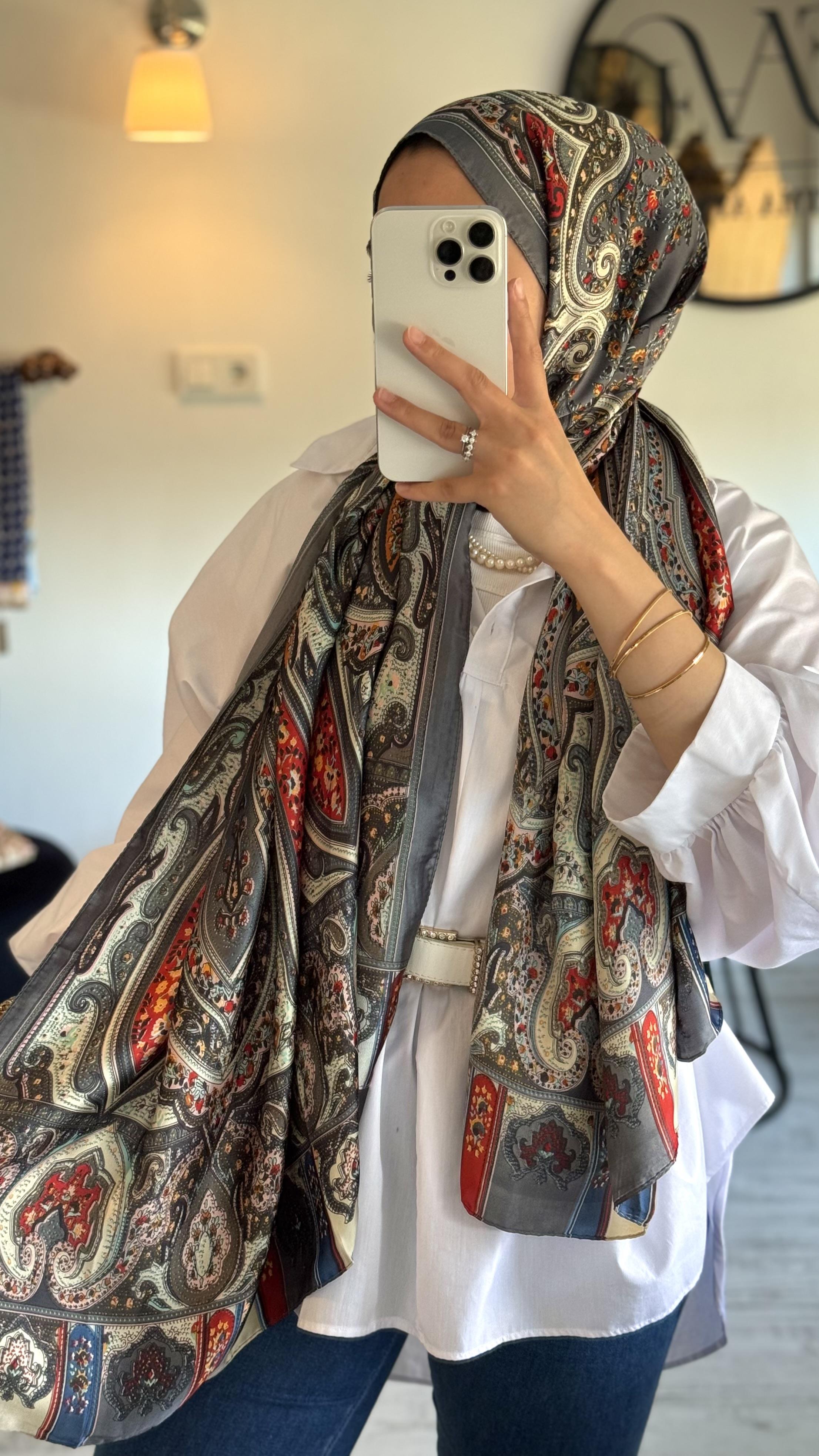 ETRO DESEN GRİ ÇOK RENKLİ ŞAL 