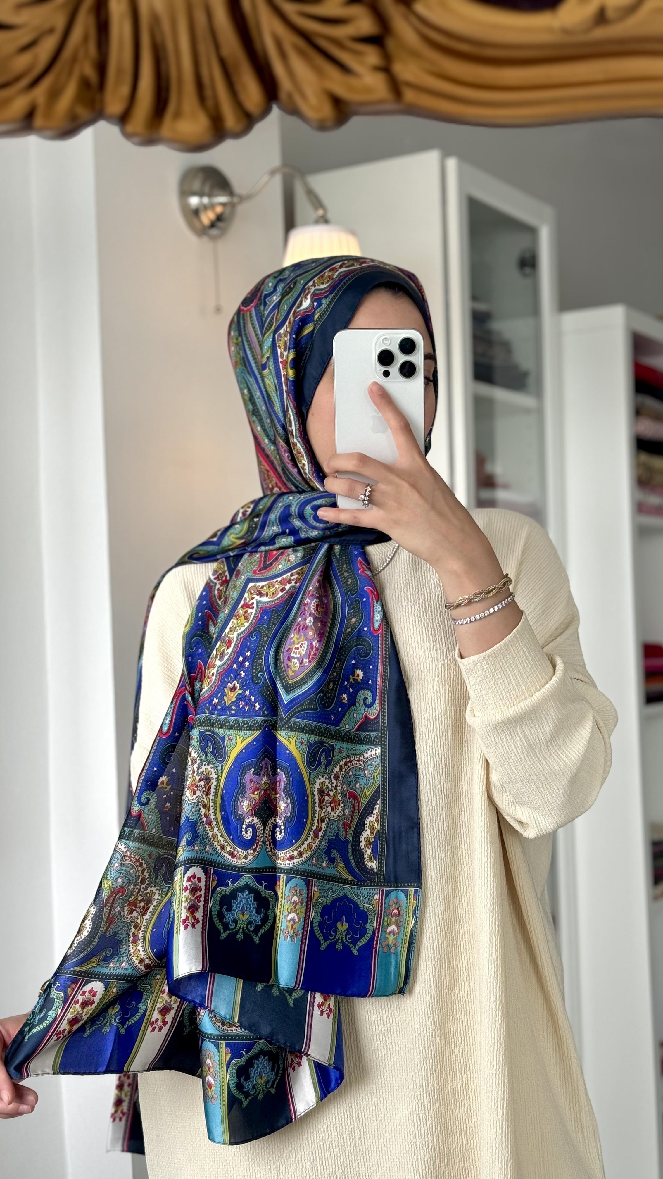 ETRO DESEN LACİVERT ŞAL 