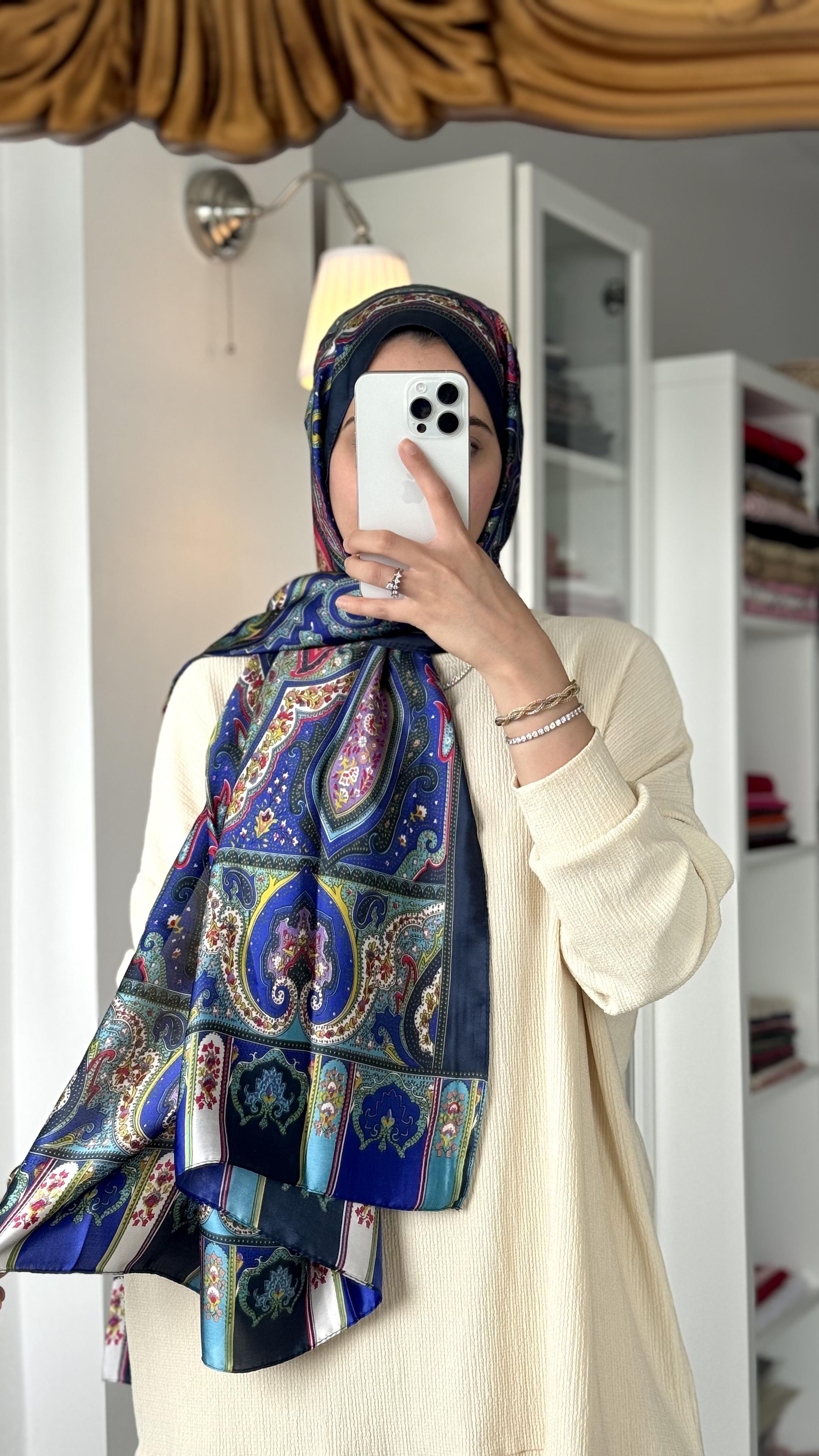 ETRO DESEN LACİVERT ŞAL 