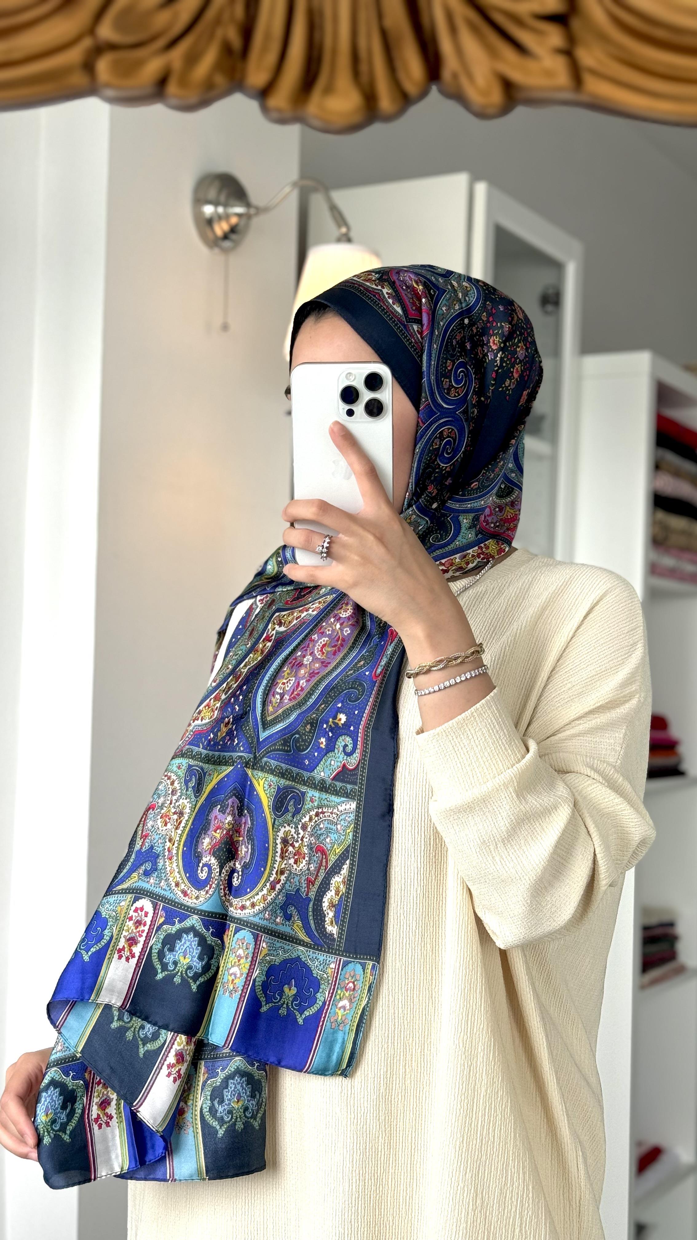 ETRO DESEN LACİVERT ŞAL 