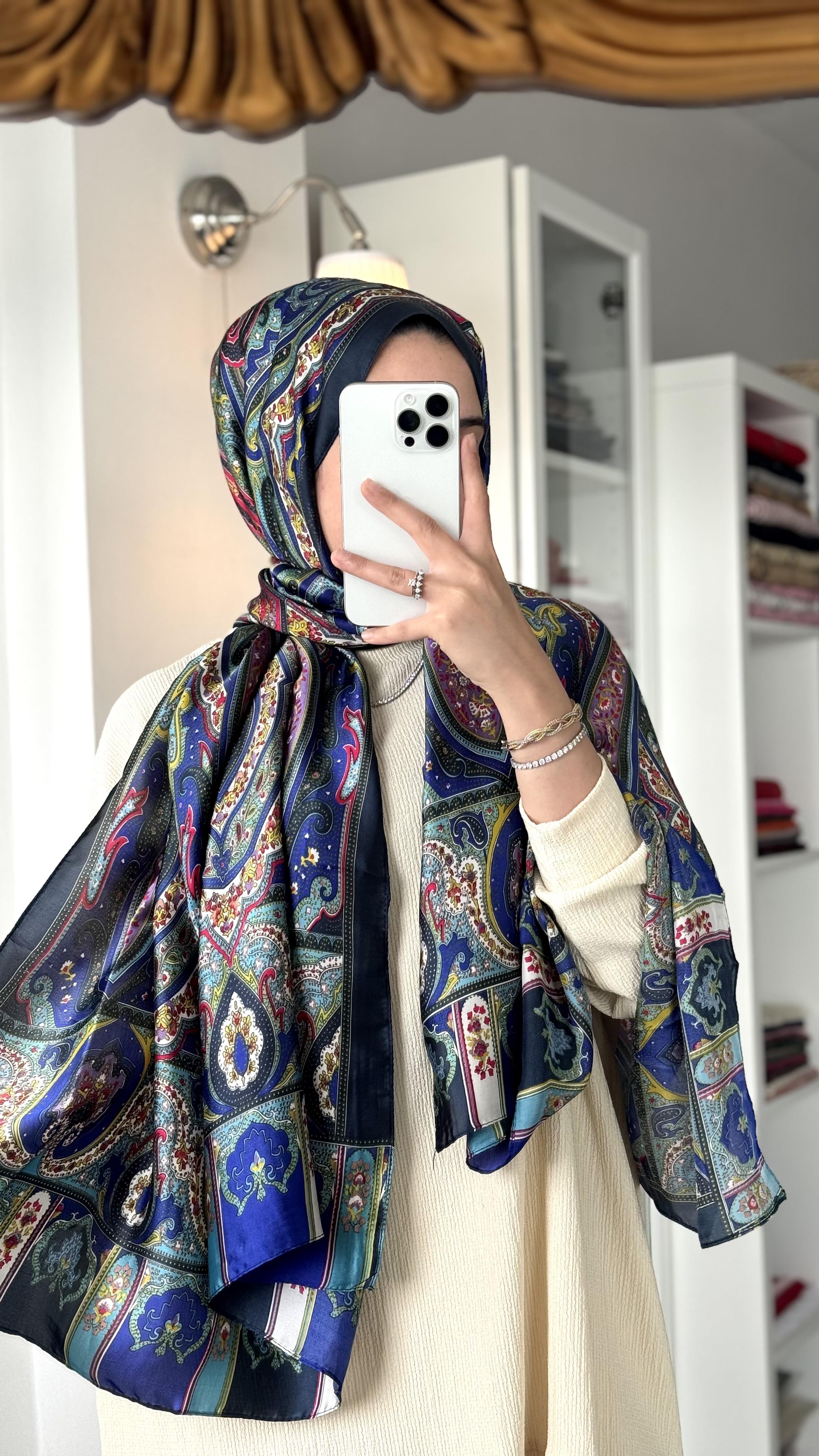 ETRO DESEN LACİVERT ŞAL 