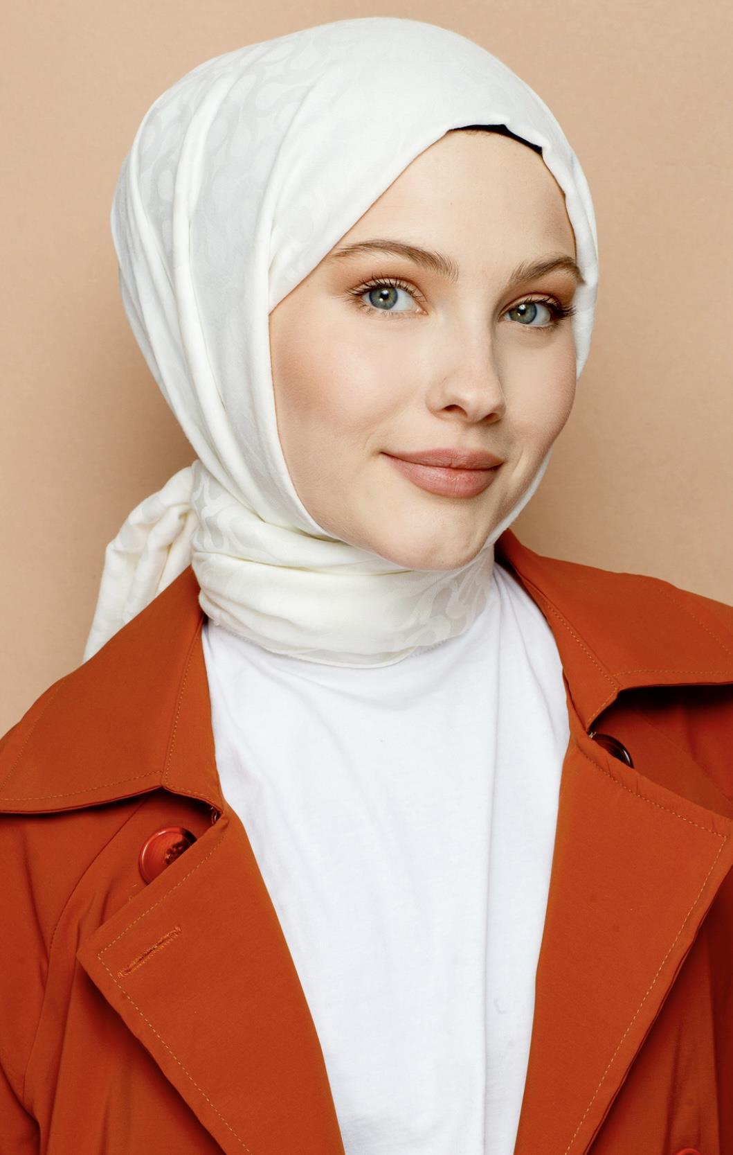 İNCİ BEYAZI / BLOOM DESEN ŞAL 
