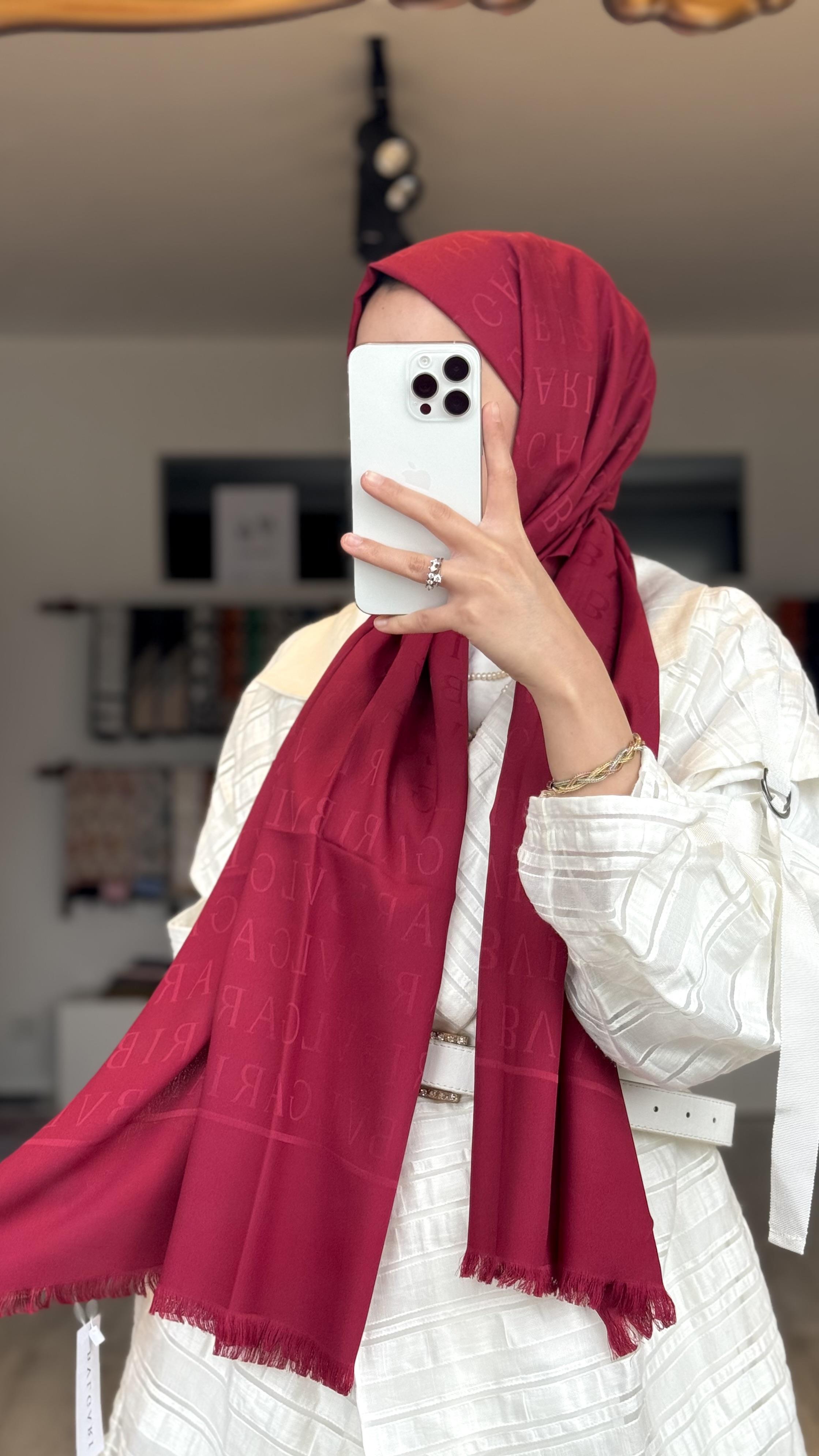 İPEK / PAMUK KOYU KIRMIZI / BORDO  ŞAL