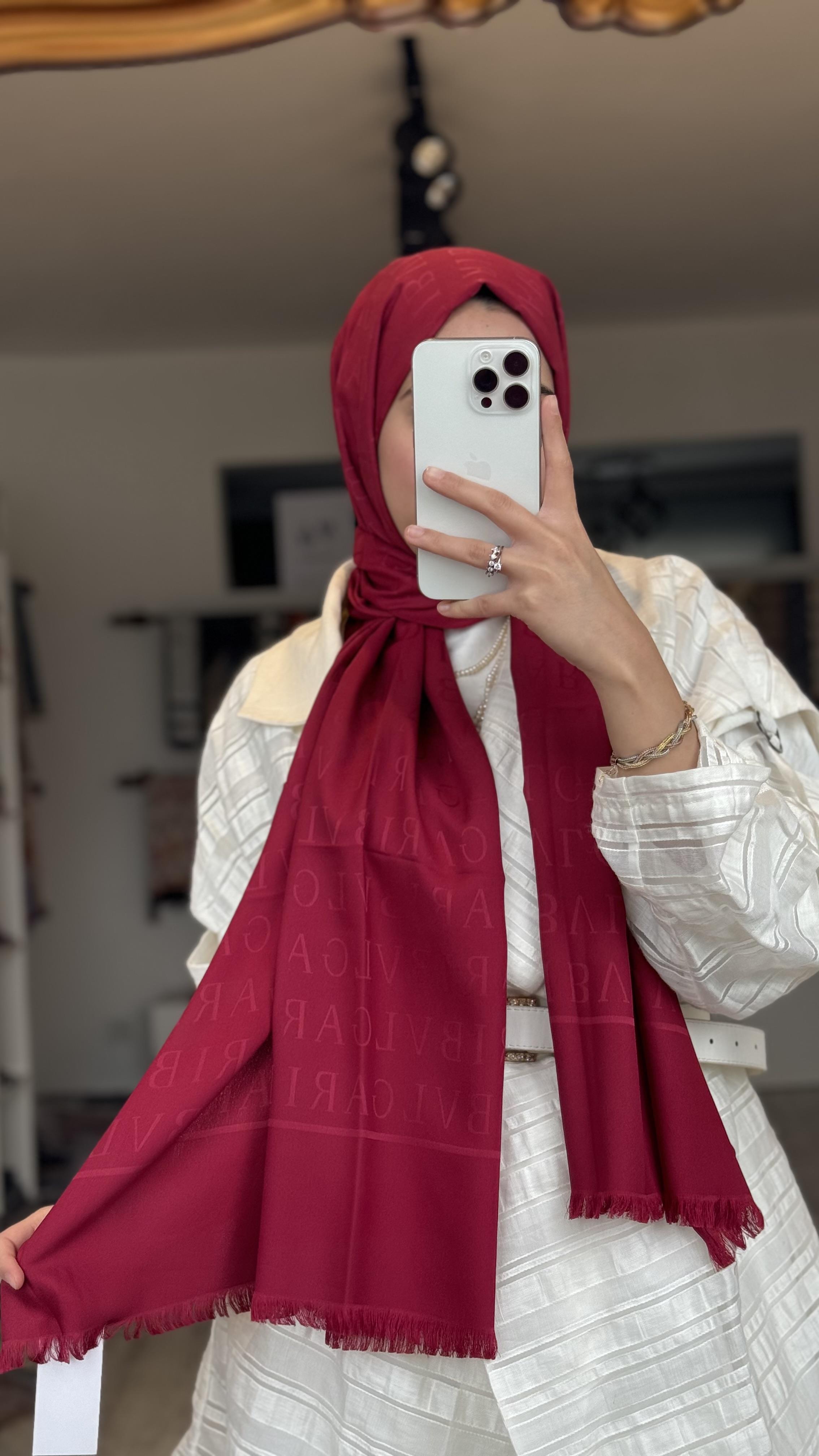 İPEK / PAMUK KOYU KIRMIZI / BORDO  ŞAL