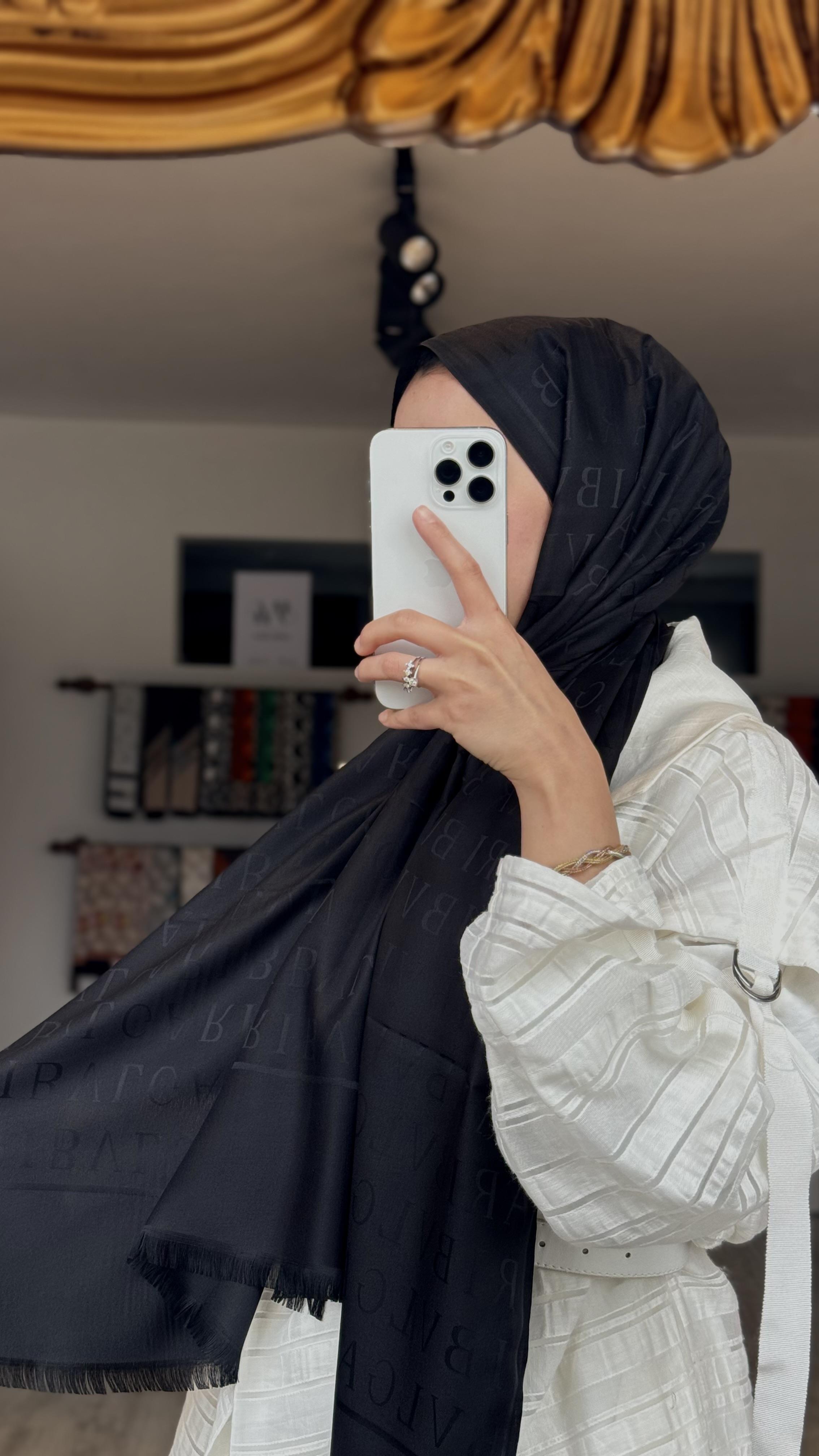 İPEK / PAMUK SİYAH ŞAL