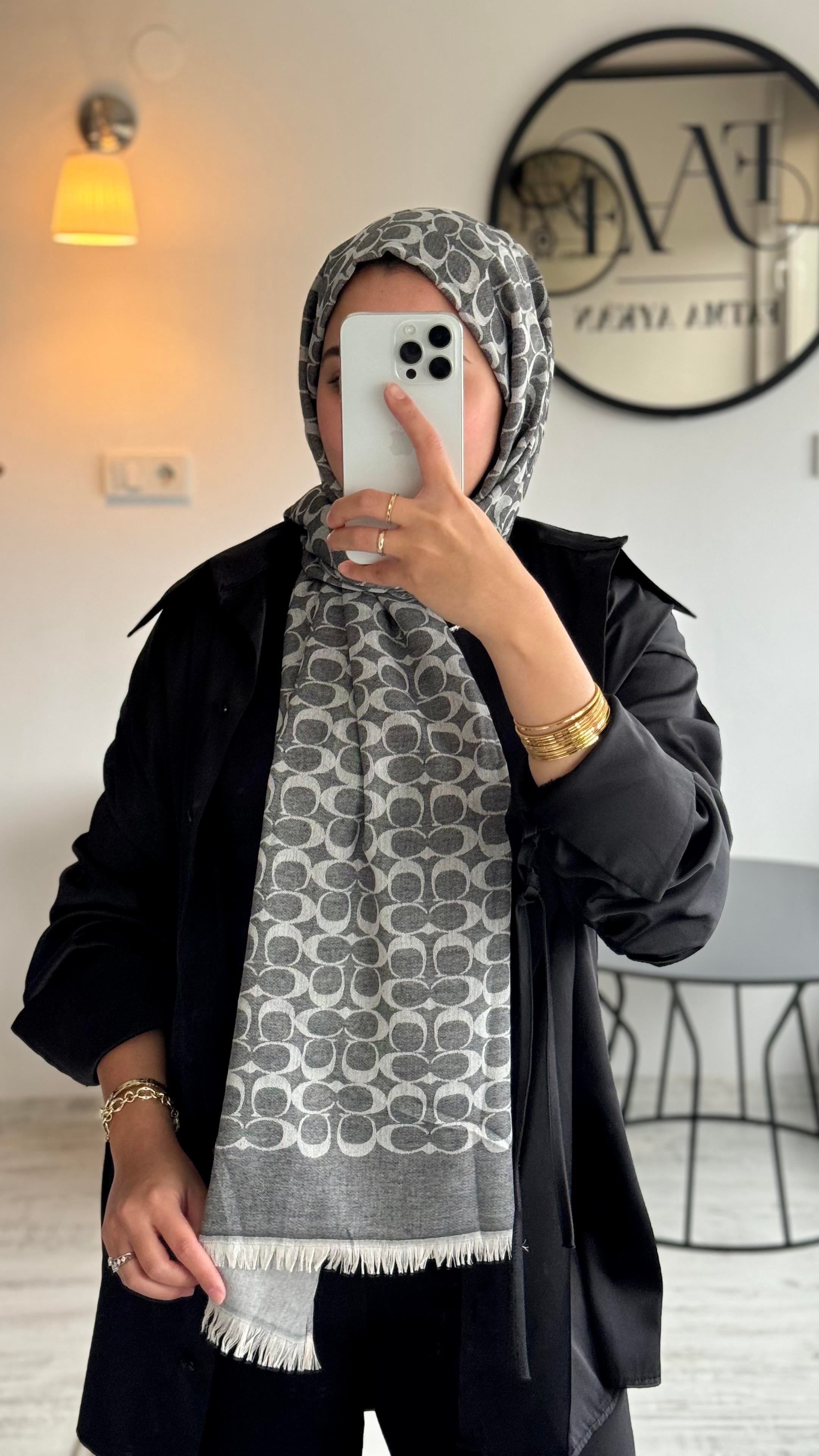 KOYU GRİ KAŞMİR / YÜN İPEK ŞAL 
