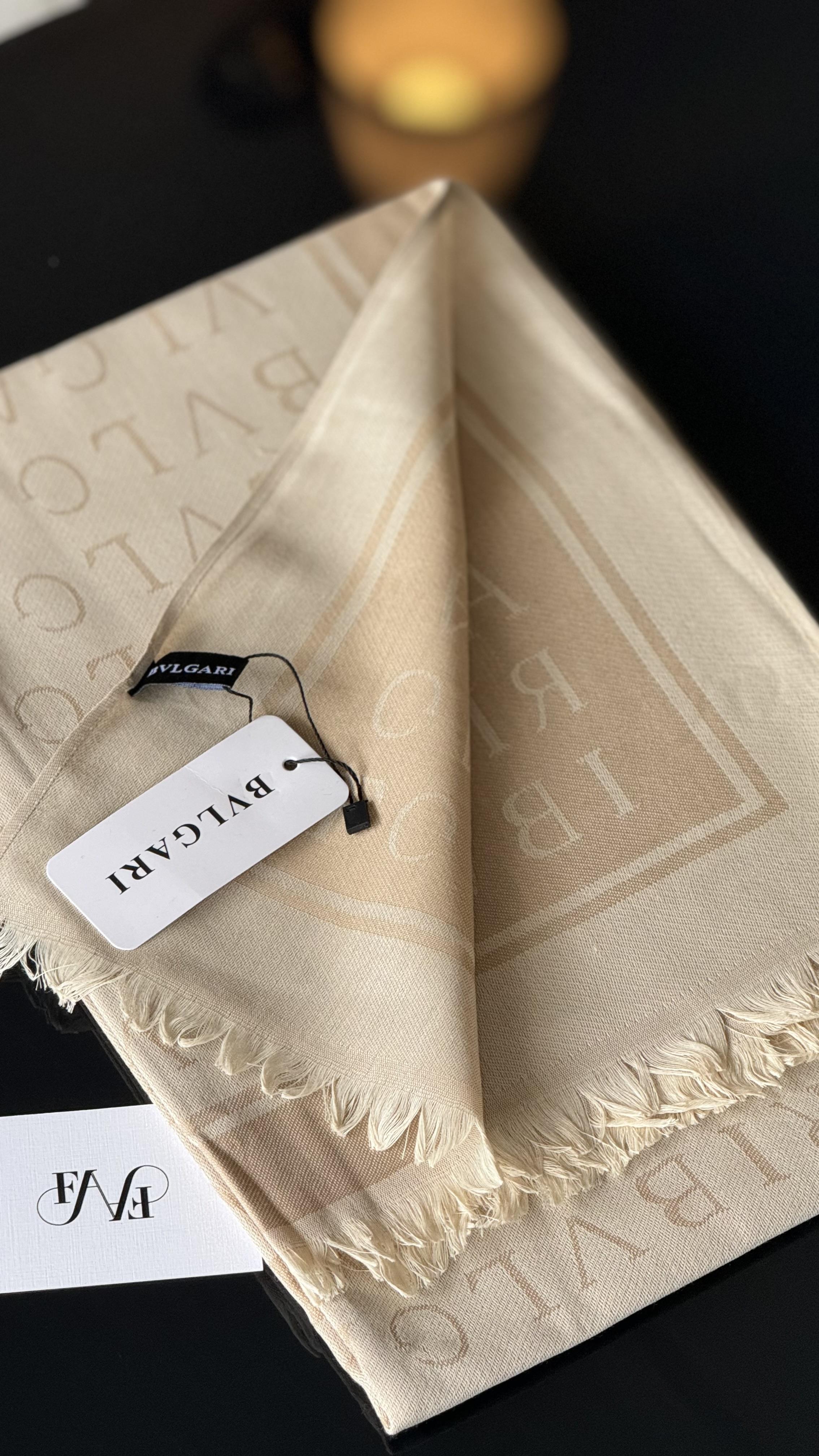 KOYU KREM ÇİFT YÖNLÜ KAŞMİR / YÜN ŞAL