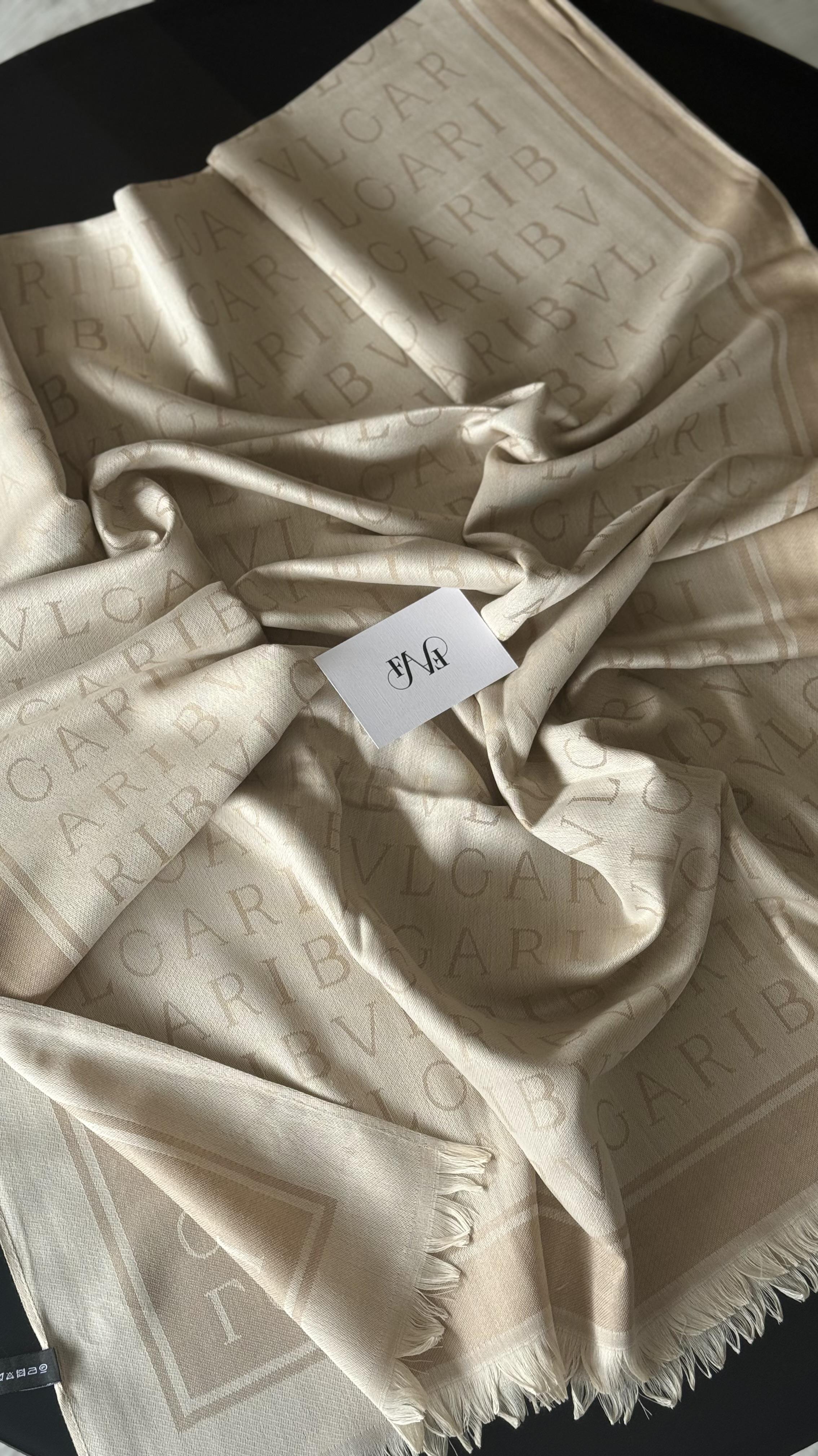 KOYU KREM ÇİFT YÖNLÜ KAŞMİR / YÜN ŞAL