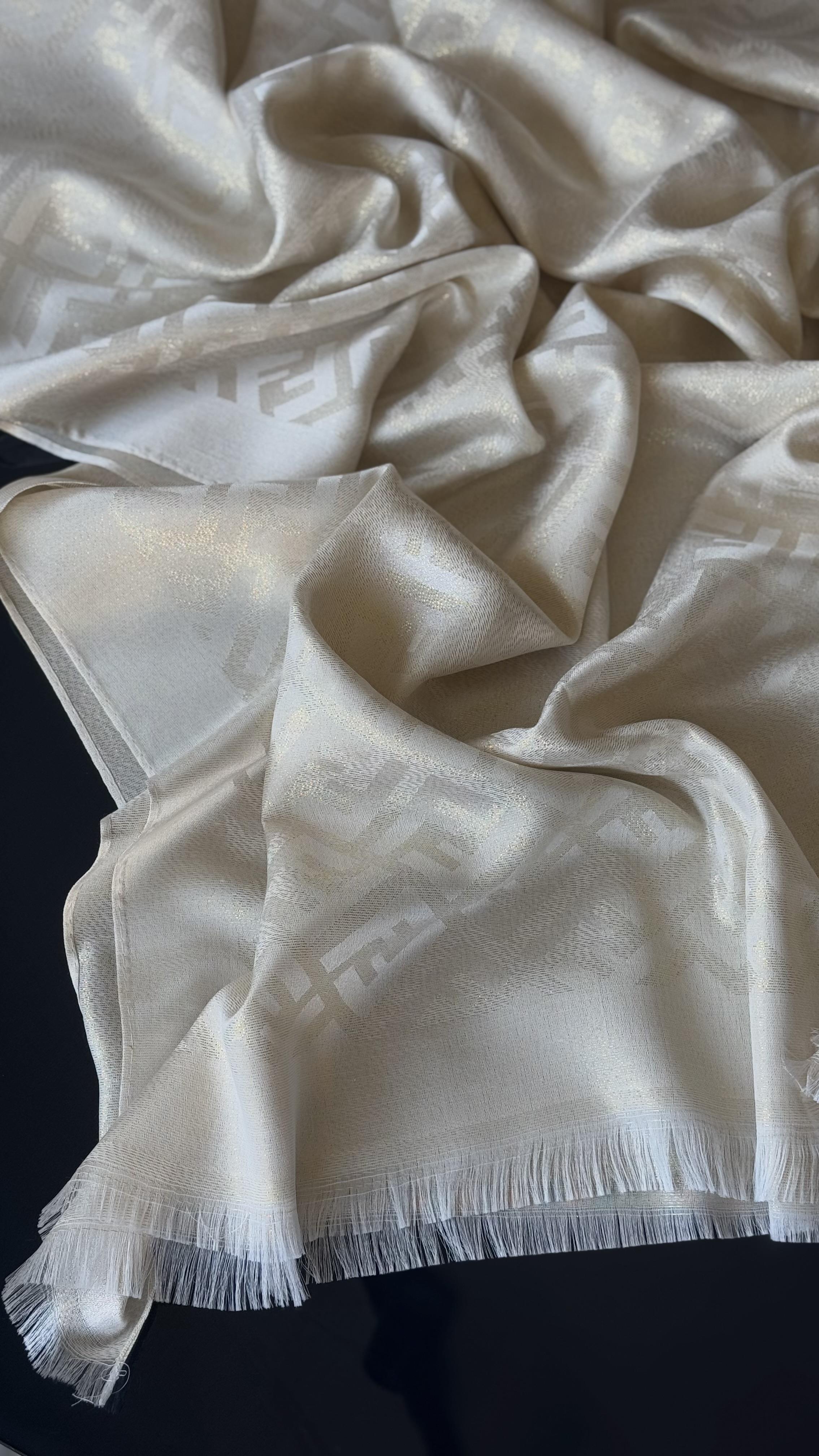 KREM / SİMLİ İPEK ŞAL