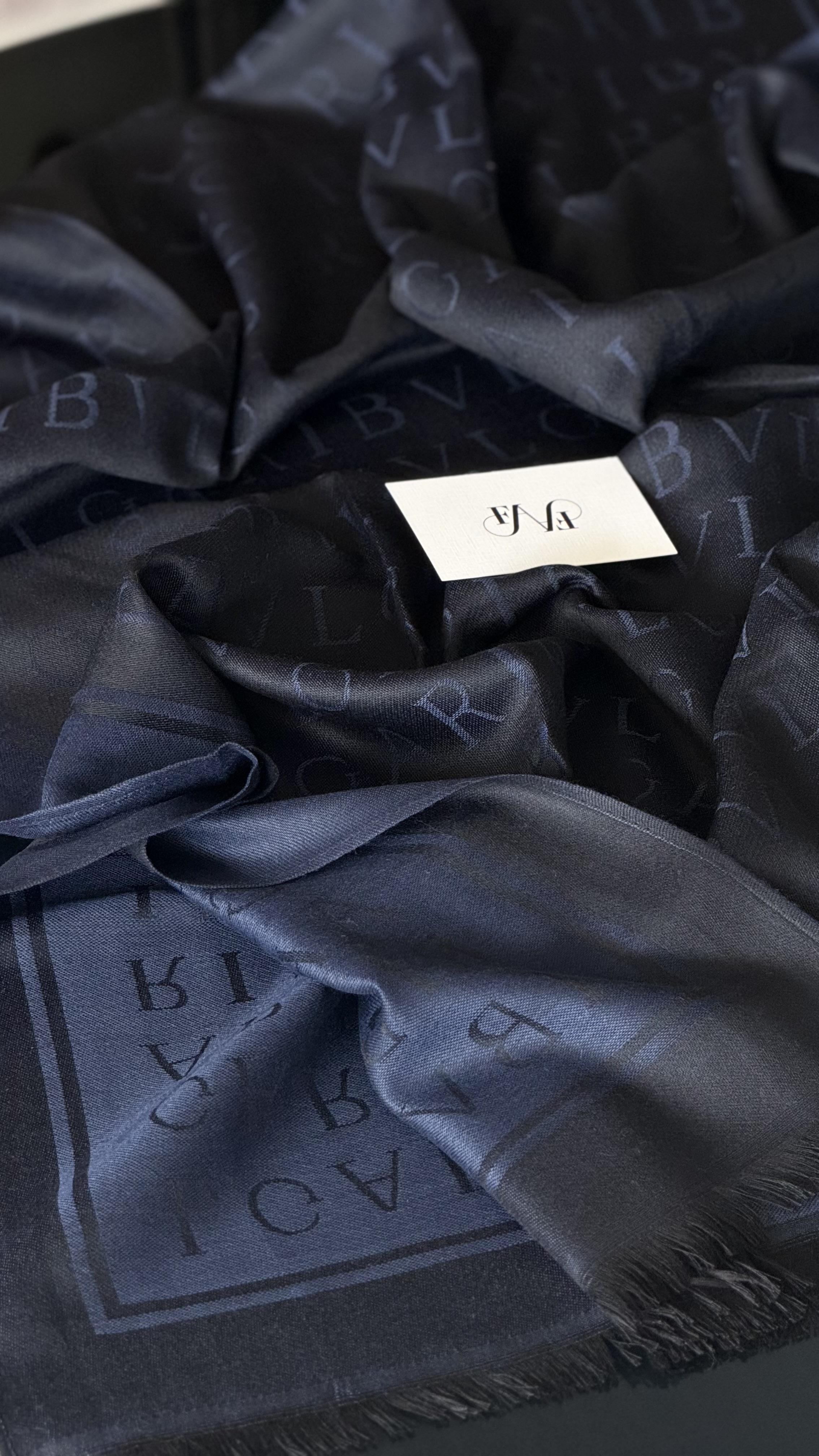 LACİVERT ÇİFT YÖNLÜ KAŞMİR / YÜN ŞAL