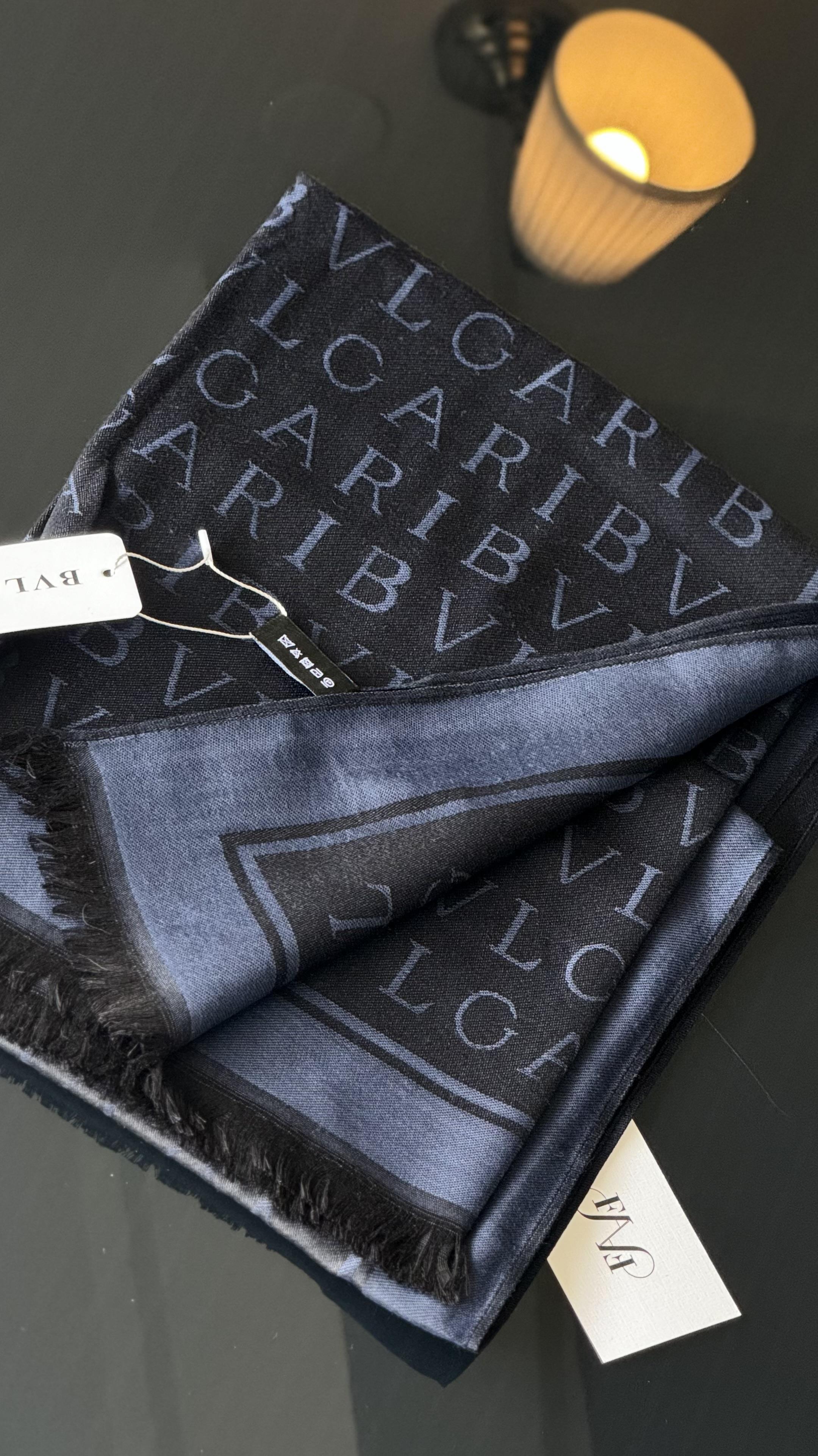 LACİVERT ÇİFT YÖNLÜ KAŞMİR / YÜN ŞAL