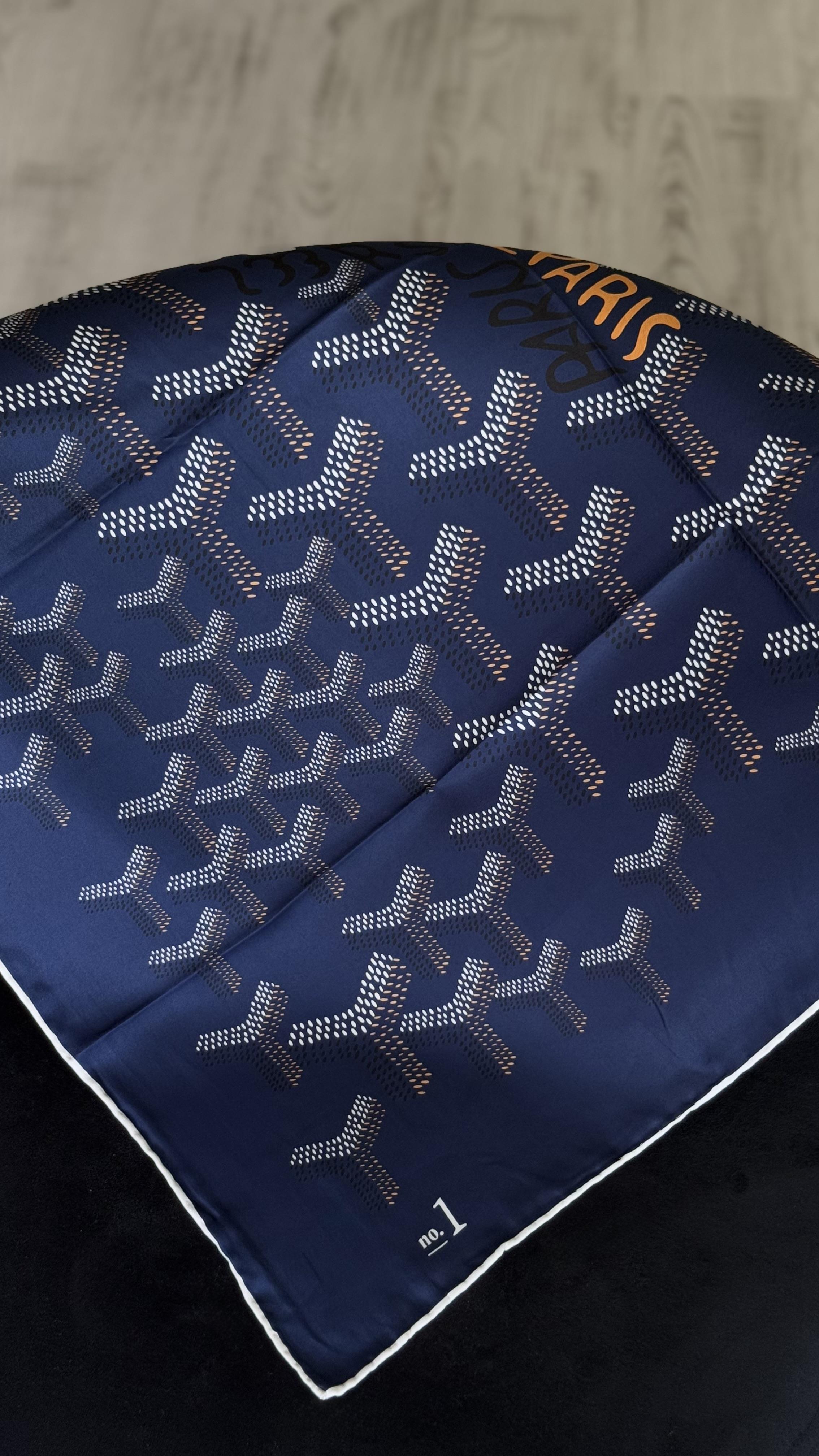 LACİVERT GOYARD TWİL EŞARP