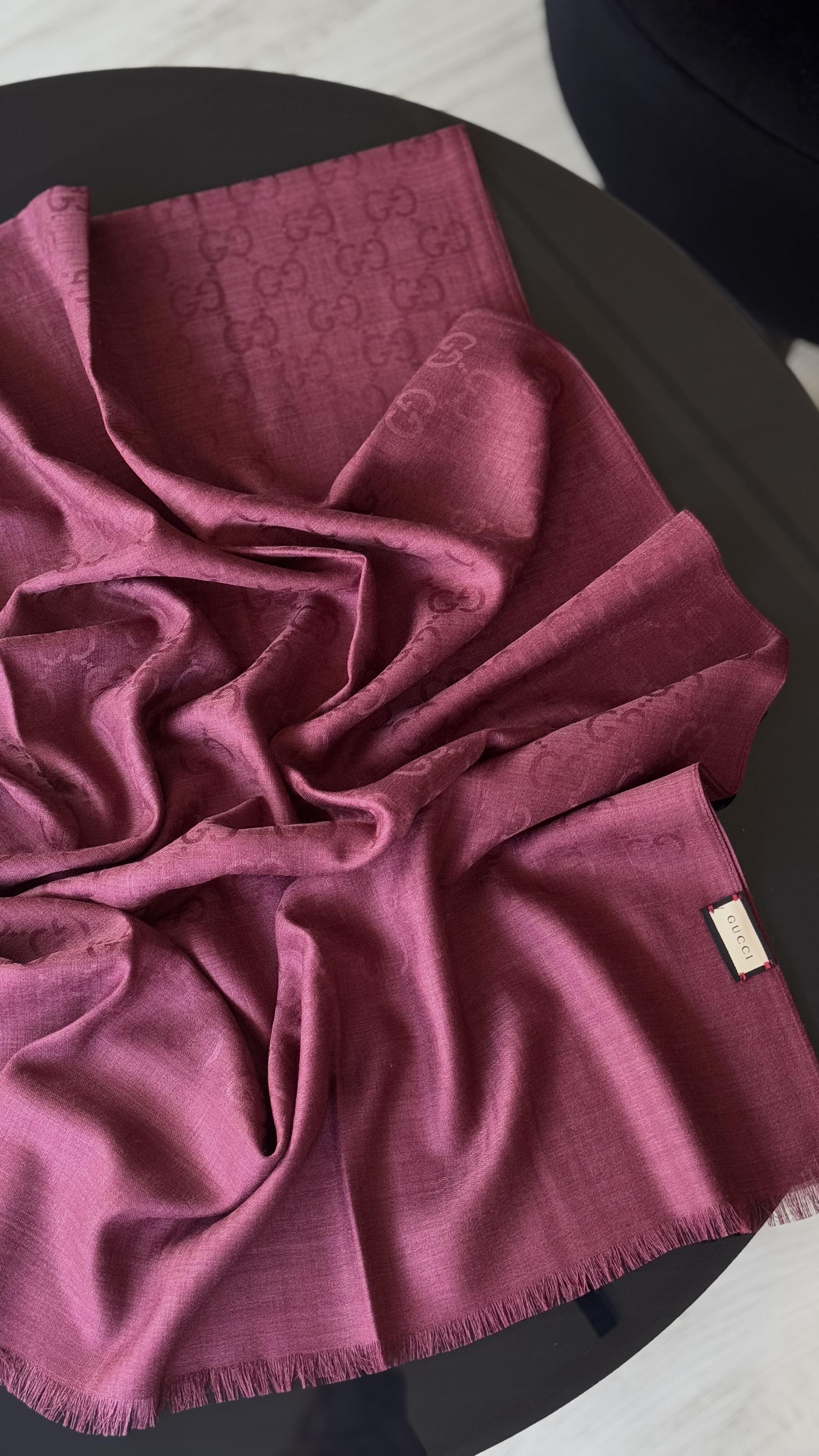 NEW ! BORDO RENK G YÜN İPEK ŞAL