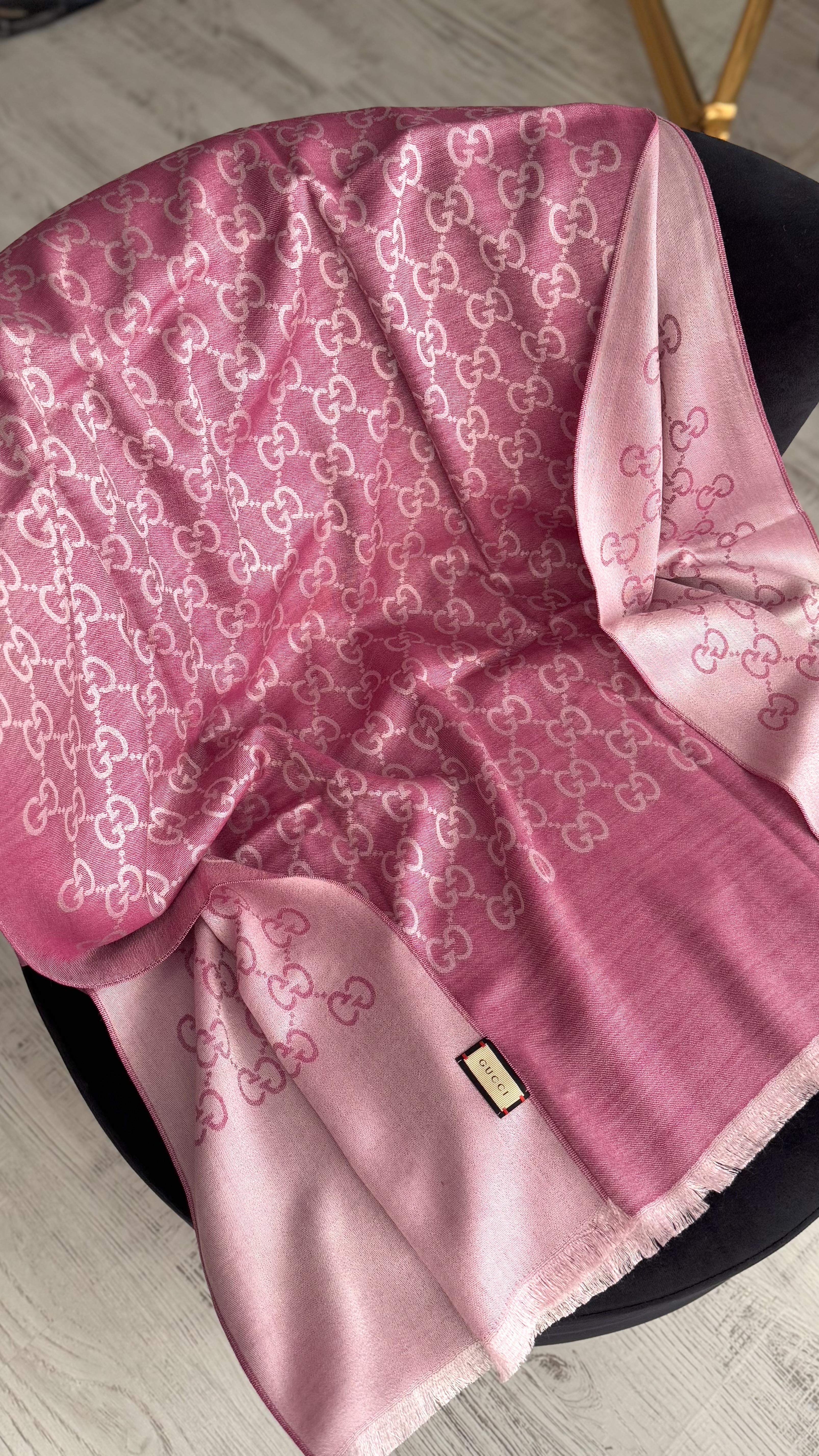 NEW ! PEMBE G YÜN İPEK ŞAL