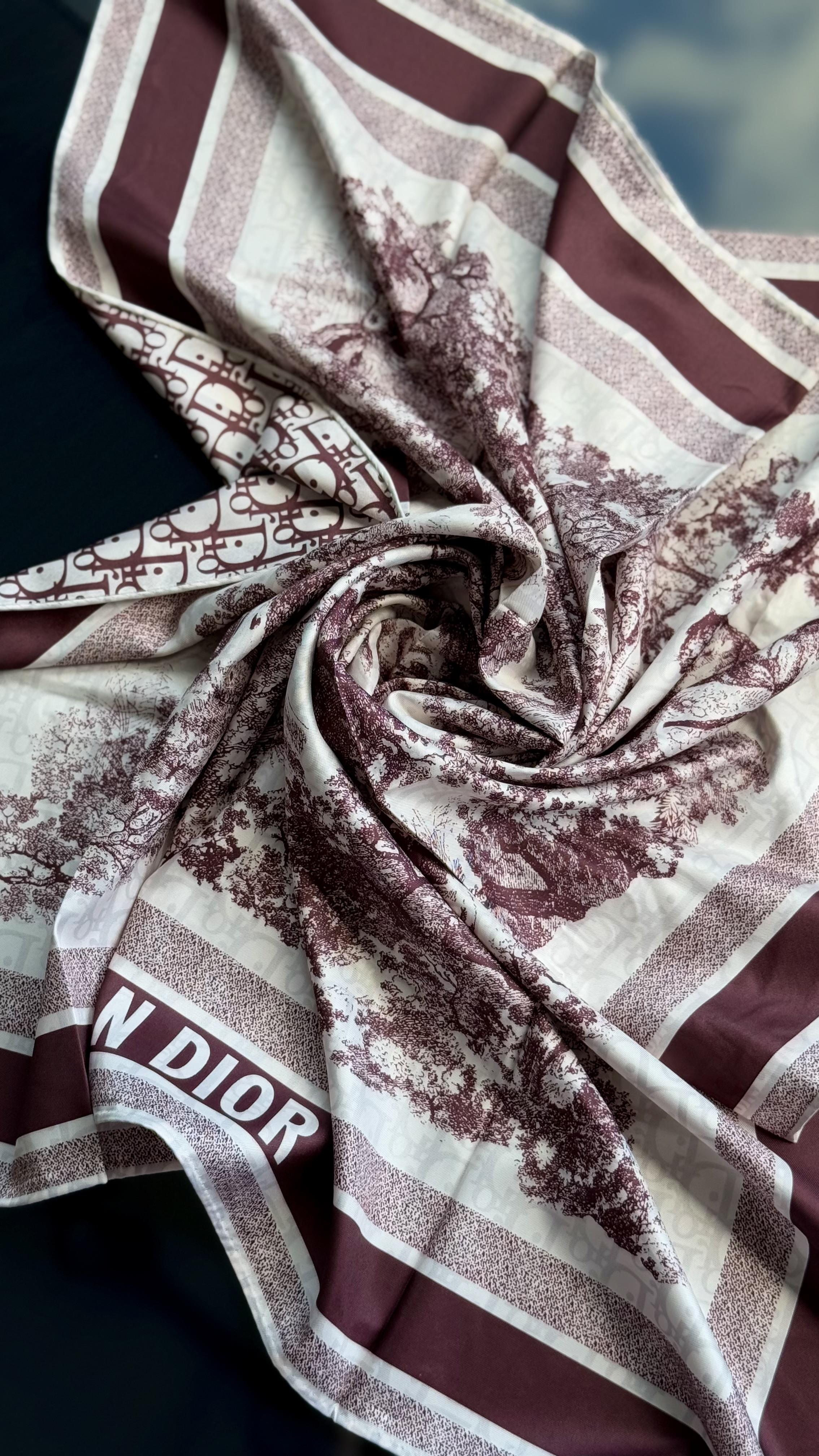 ORJİNAL DESEN BORDO TWİL EŞARP