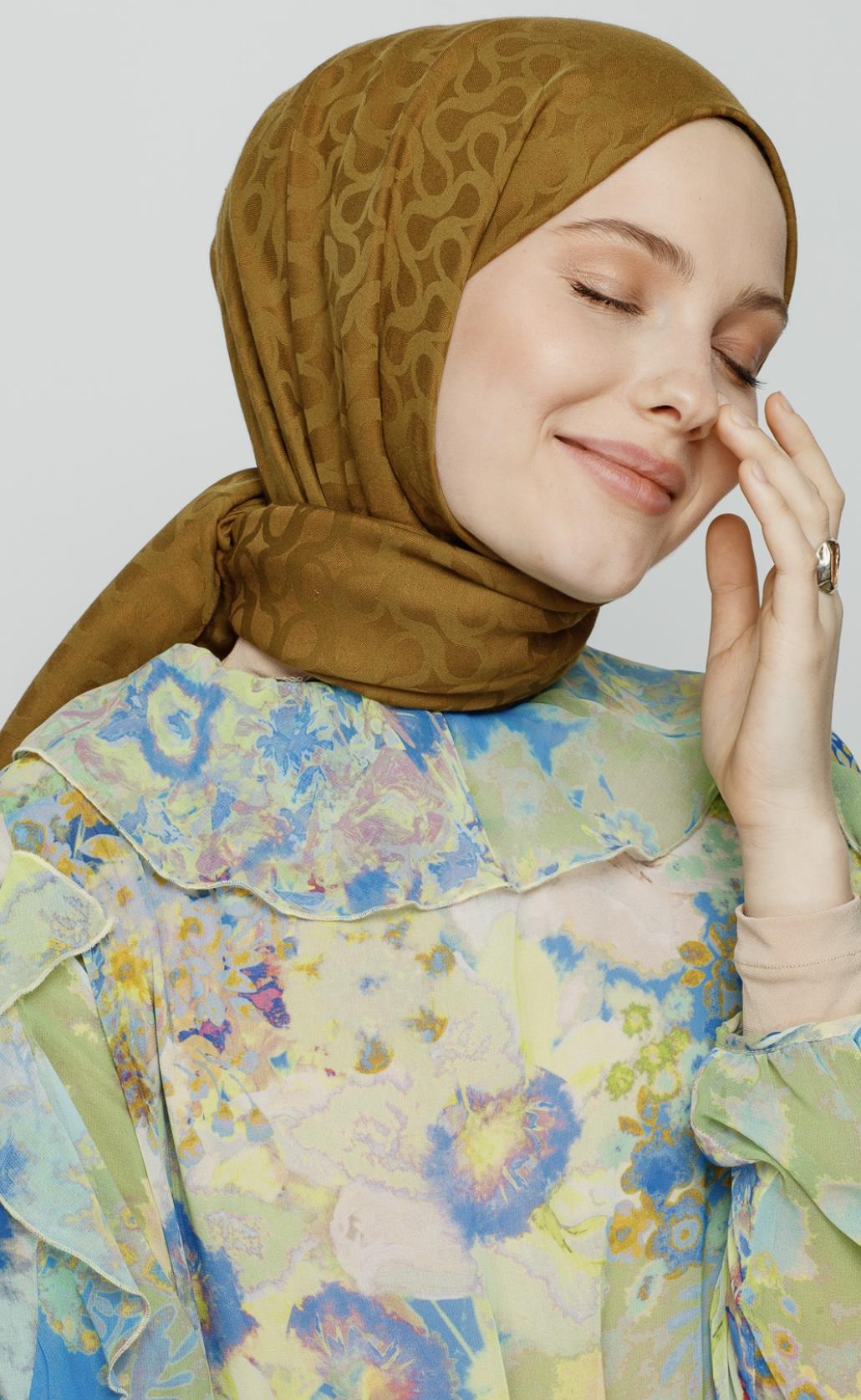 PAS YEŞİLİ / BLOOM DESEN ŞAL 
