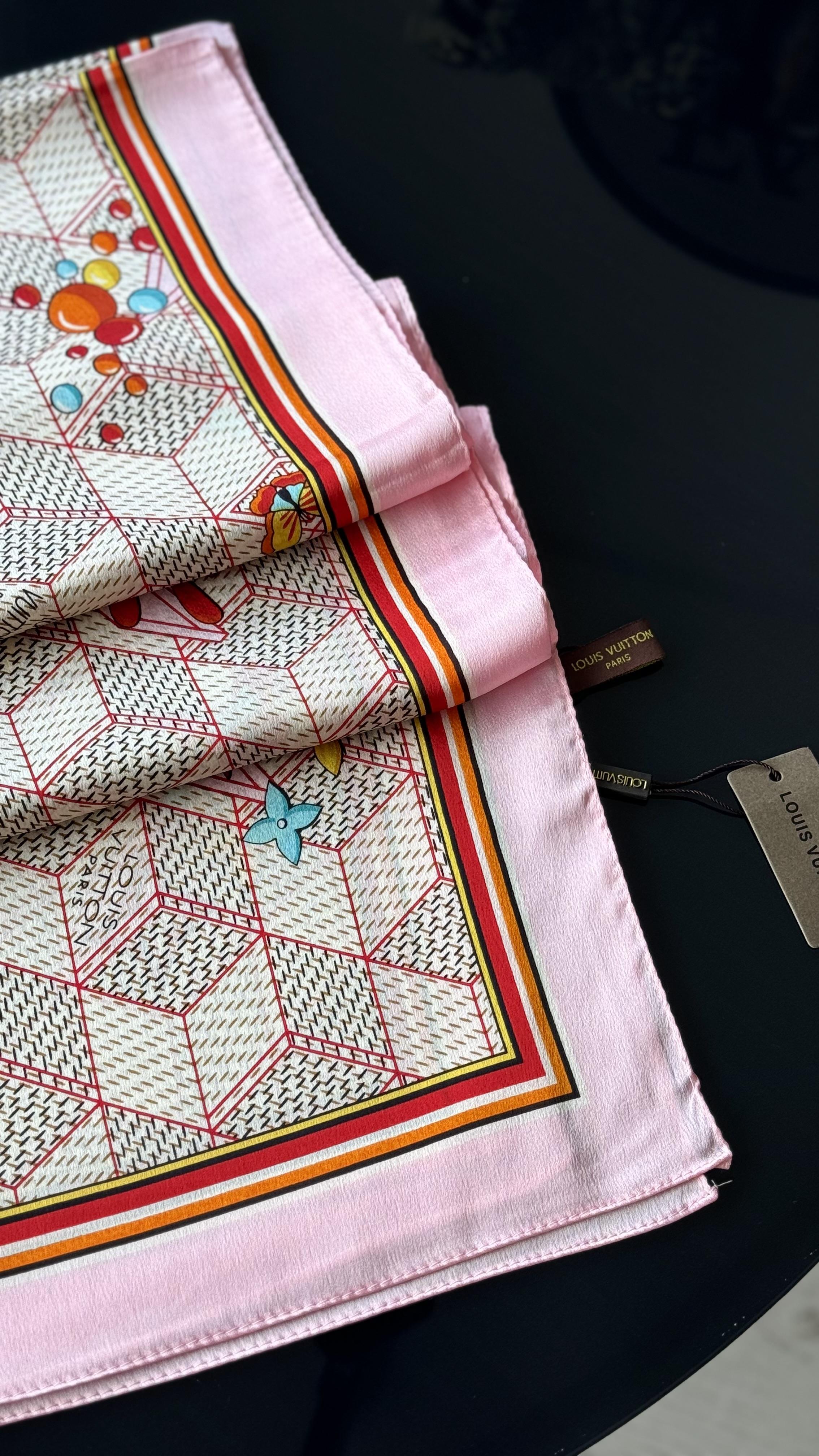 PEMBE GEÇİŞLİ RENKLİ VUAL İPEK ŞAL 