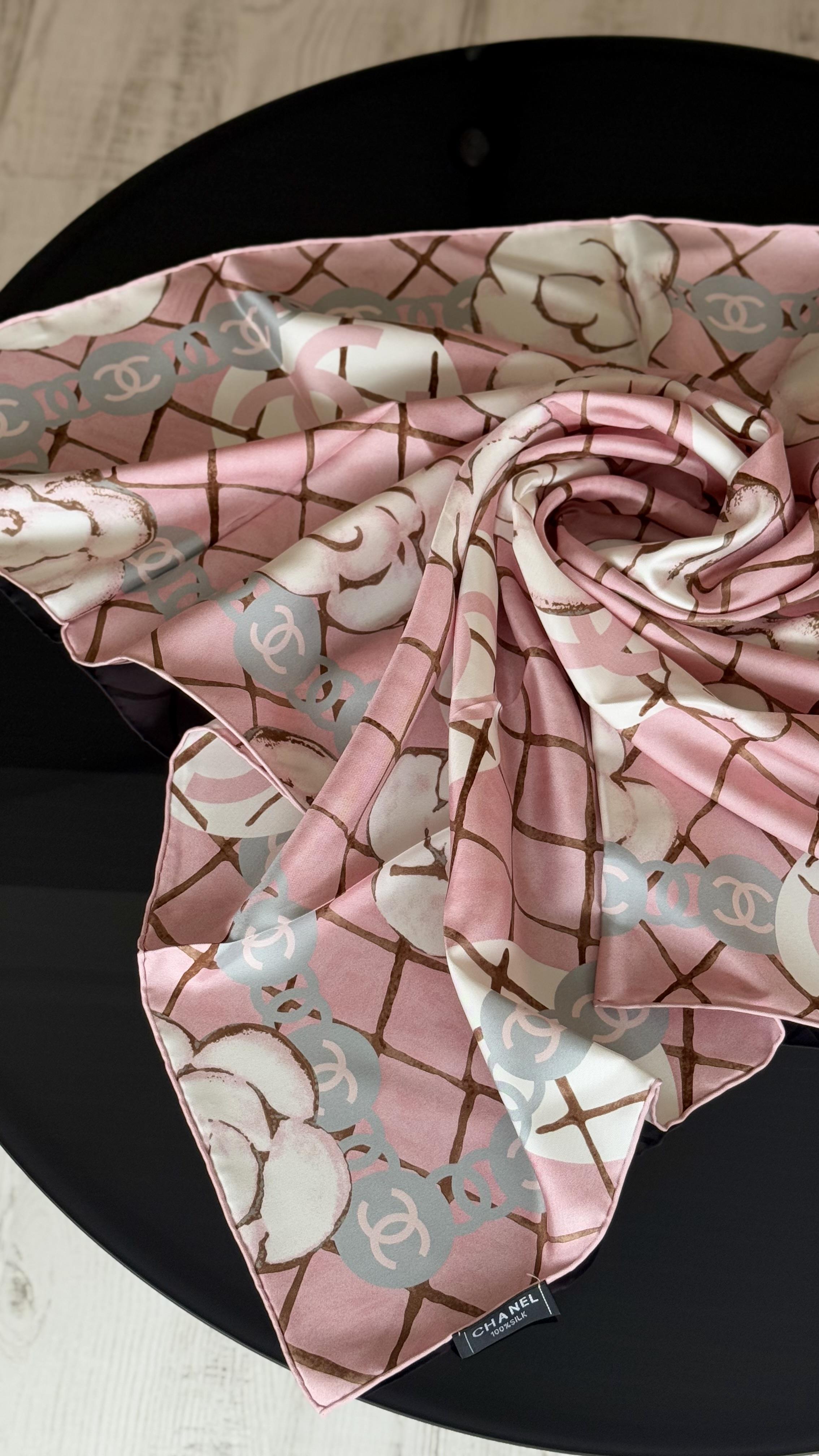 PEMBE ORJİNAL DESEN %100 SAF İPEK EŞARP