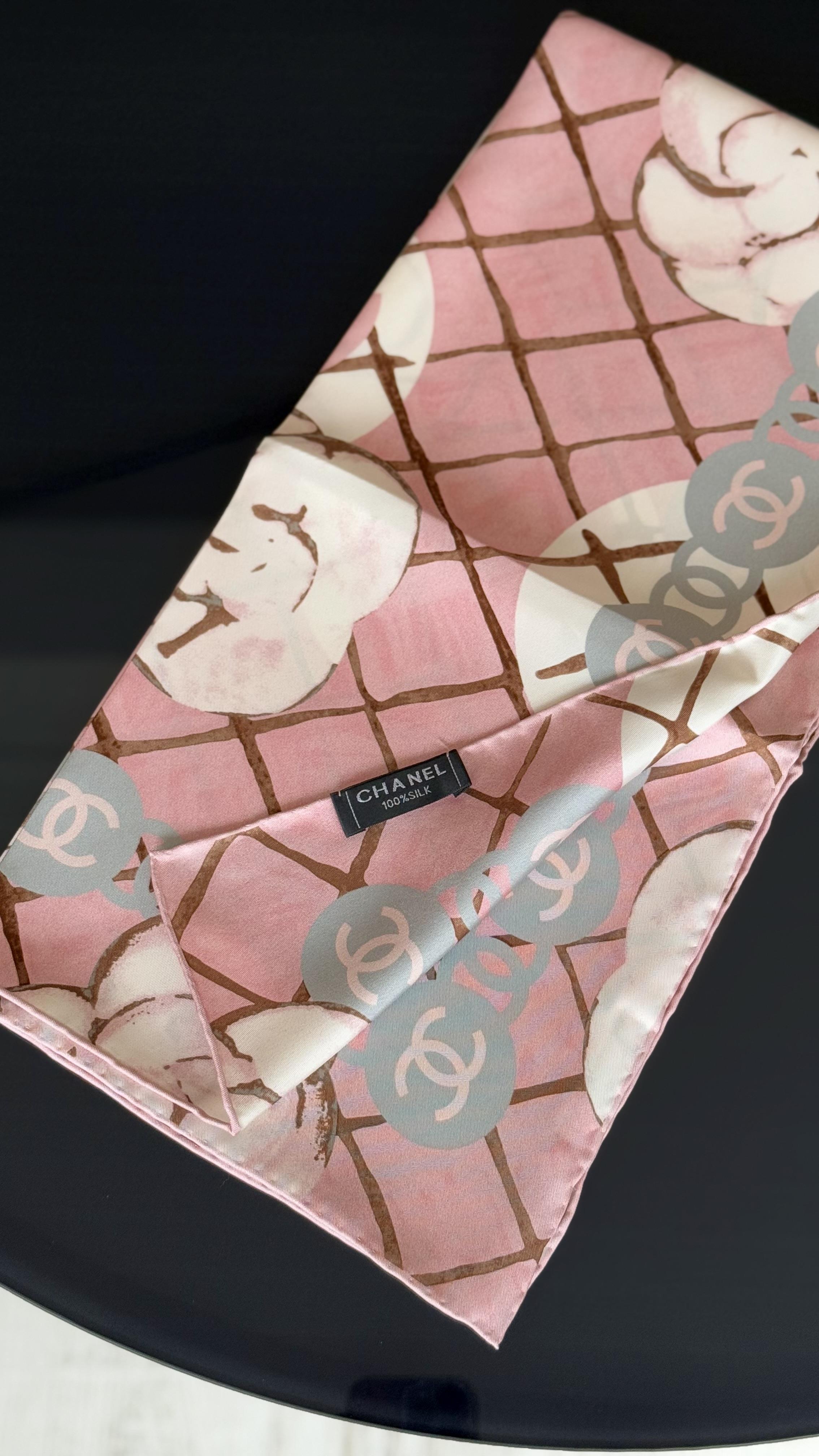 PEMBE ORJİNAL DESEN %100 SAF İPEK EŞARP