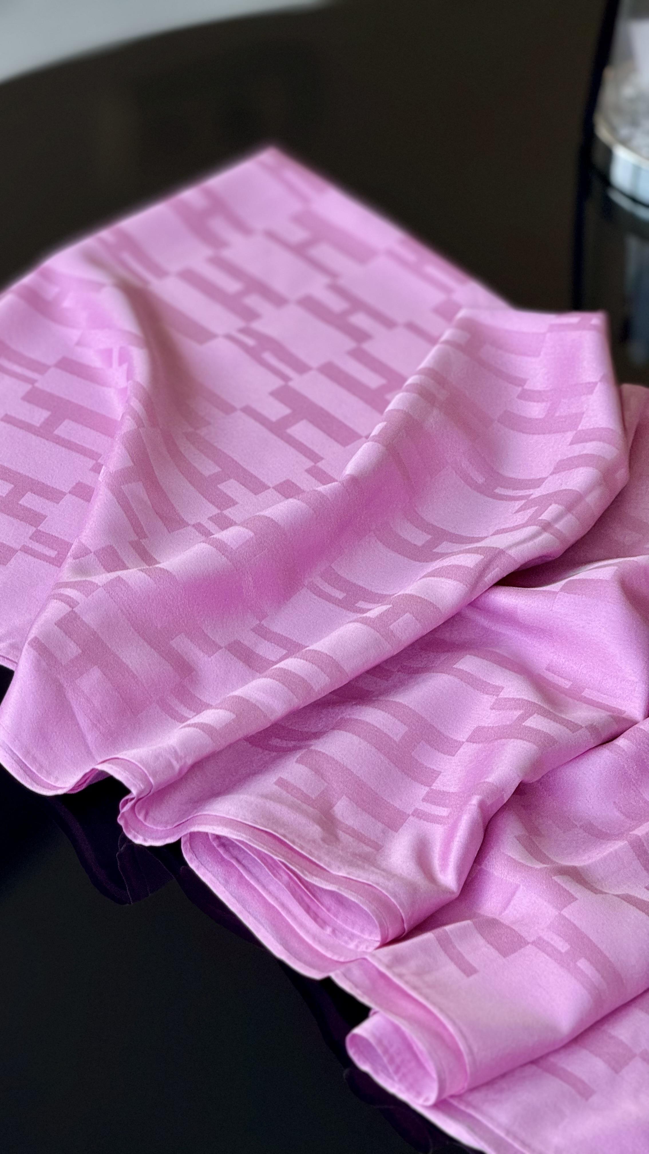 PEMBE RENK İPEK PAMUK ŞAL