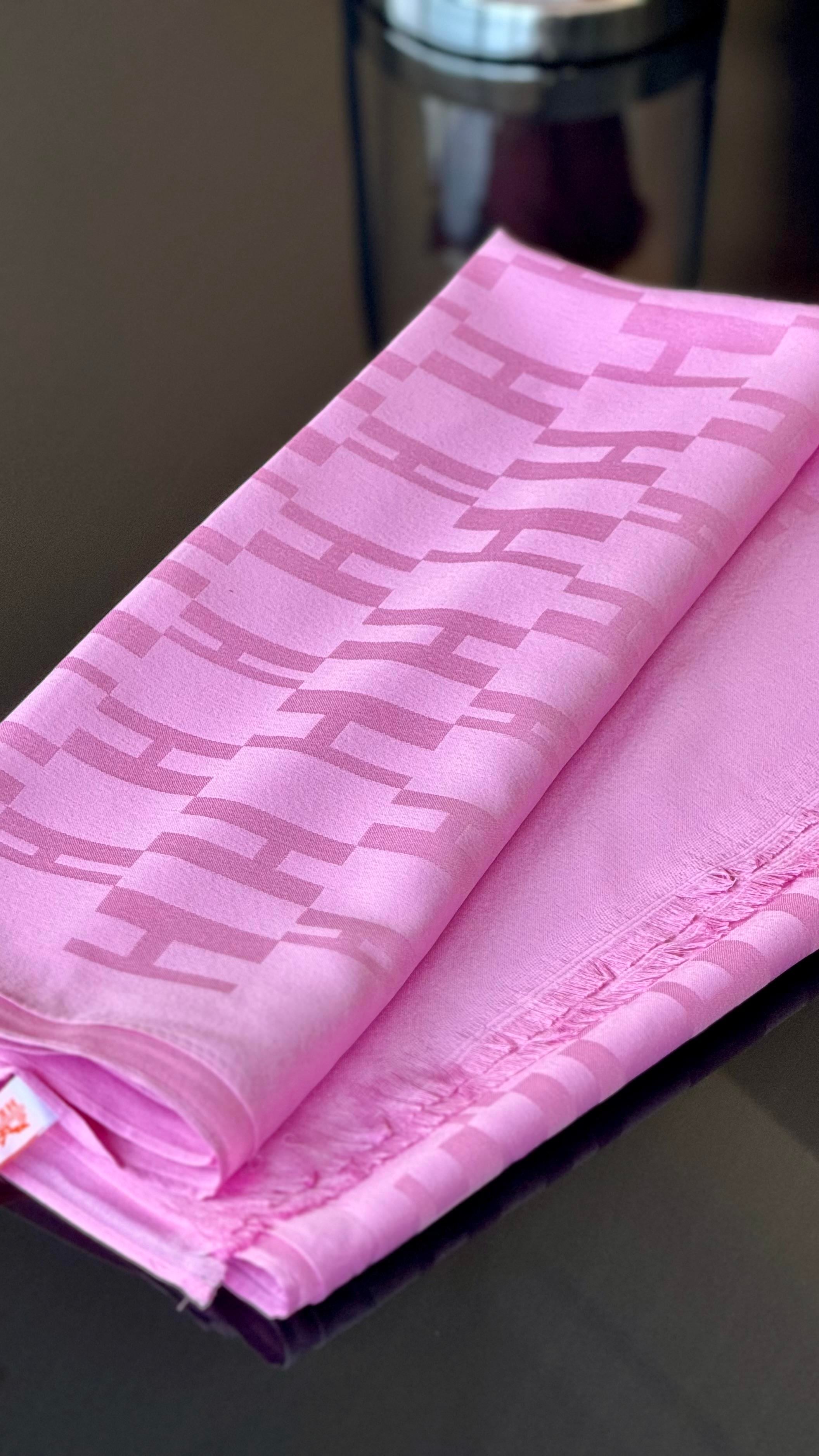 PEMBE RENK İPEK PAMUK ŞAL